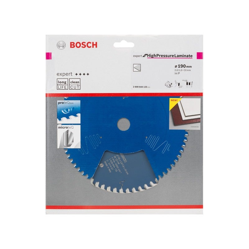 Bosch EXPERT High Pressure Laminate Kreissägeblatt, 190x2,6/1,6x30 mm, Z56 #2608644135