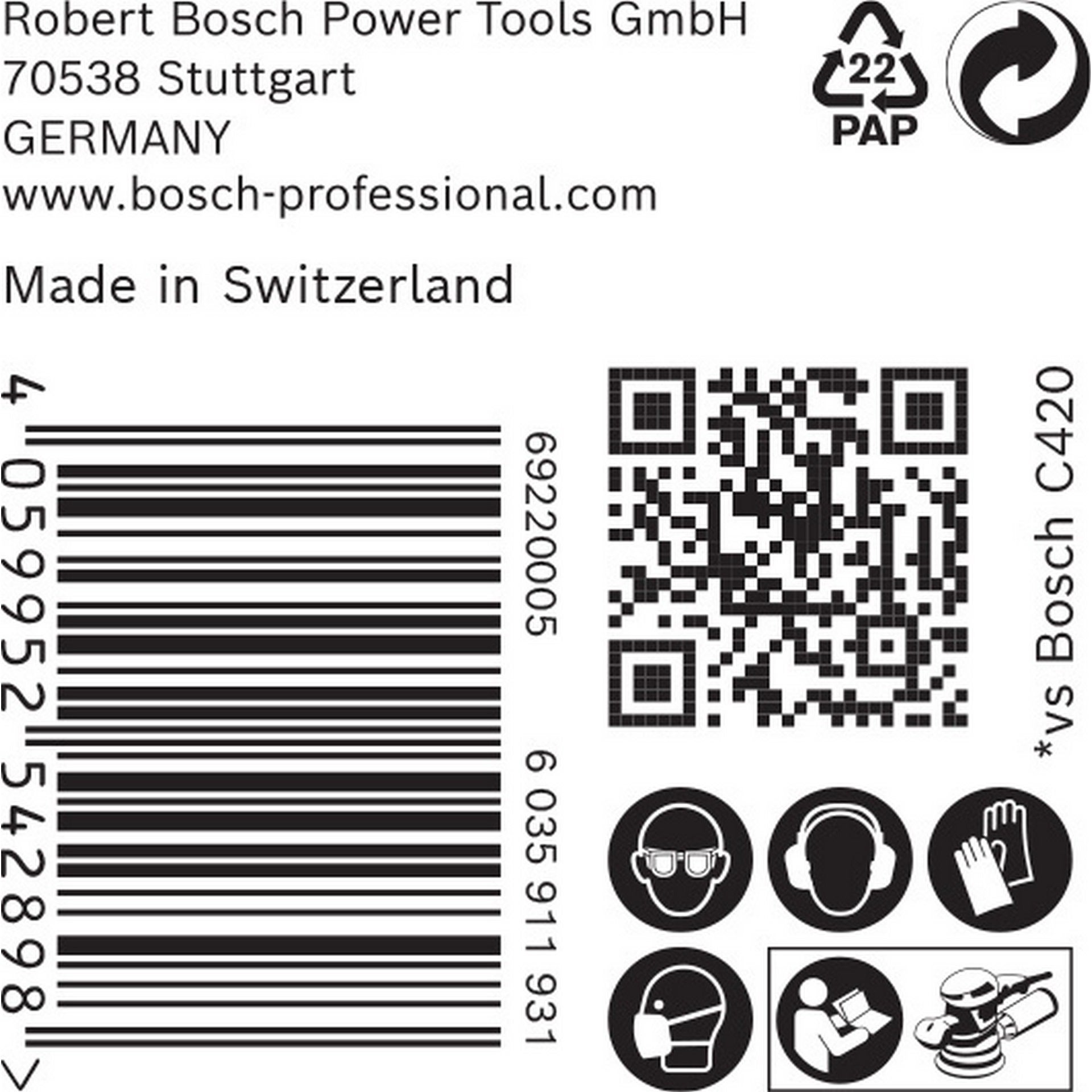 Bosch EXPERT C470 Schleifblatt, 125mm, K40, keine Löcher, 50-tlg. #2608900951