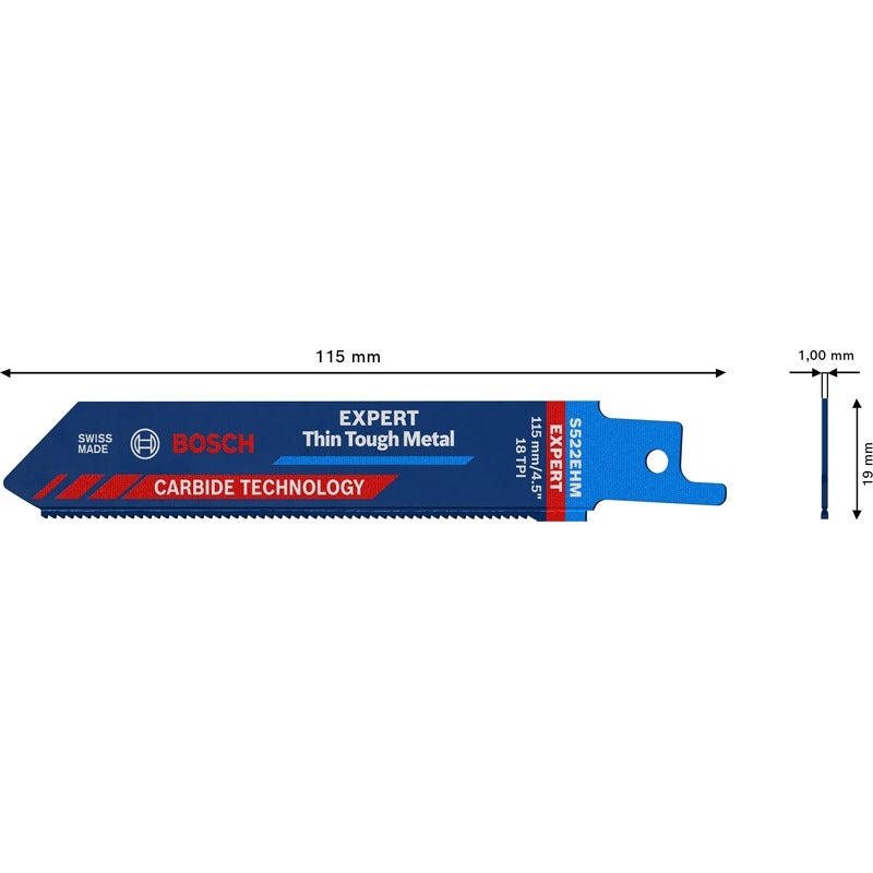 Bosch EXPERT S522EHM Thin Tough Metal Säbelsägeblatt #2608900359