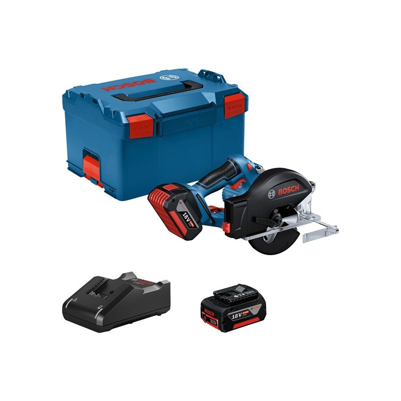 Bosch Akku-Kreissäge GKM 18V-50, 2 x Akku GBA 18V 5.0Ah in L-BOXX #06016B8002