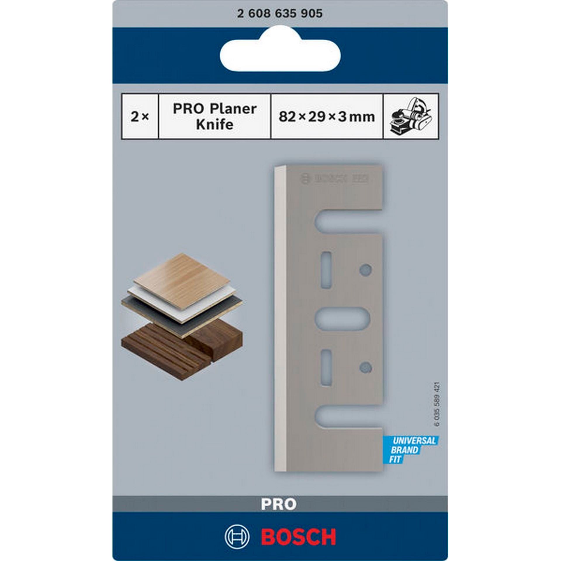 Bosch PRO Hobelmesser, 82 x 29 x 3 mm, 2 Stk #2608635905