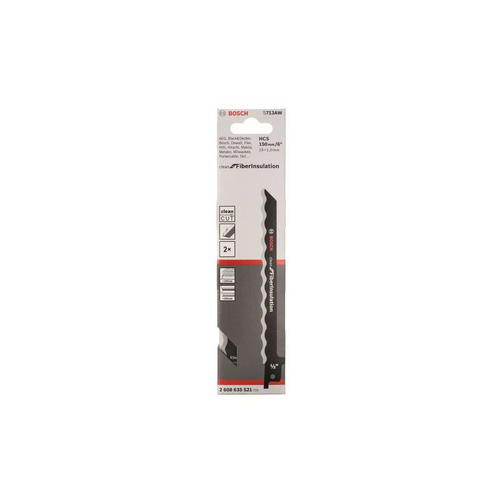Bosch Säbelsägeblatt S 713 AW, Clean for Fibre Insulation, 2er-Pack #2608635521