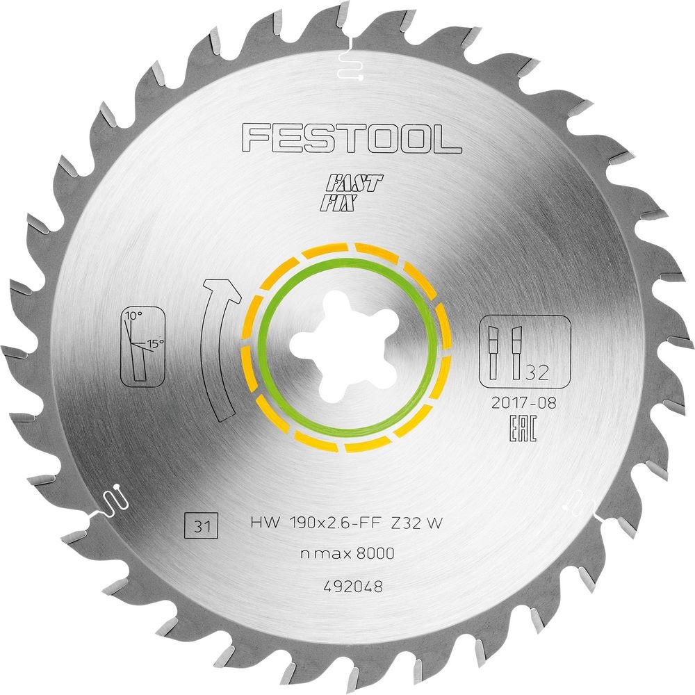 Festool Kreissägeblatt WOOD UNIVERSAL HW 190x2,6 FF W32 #492048