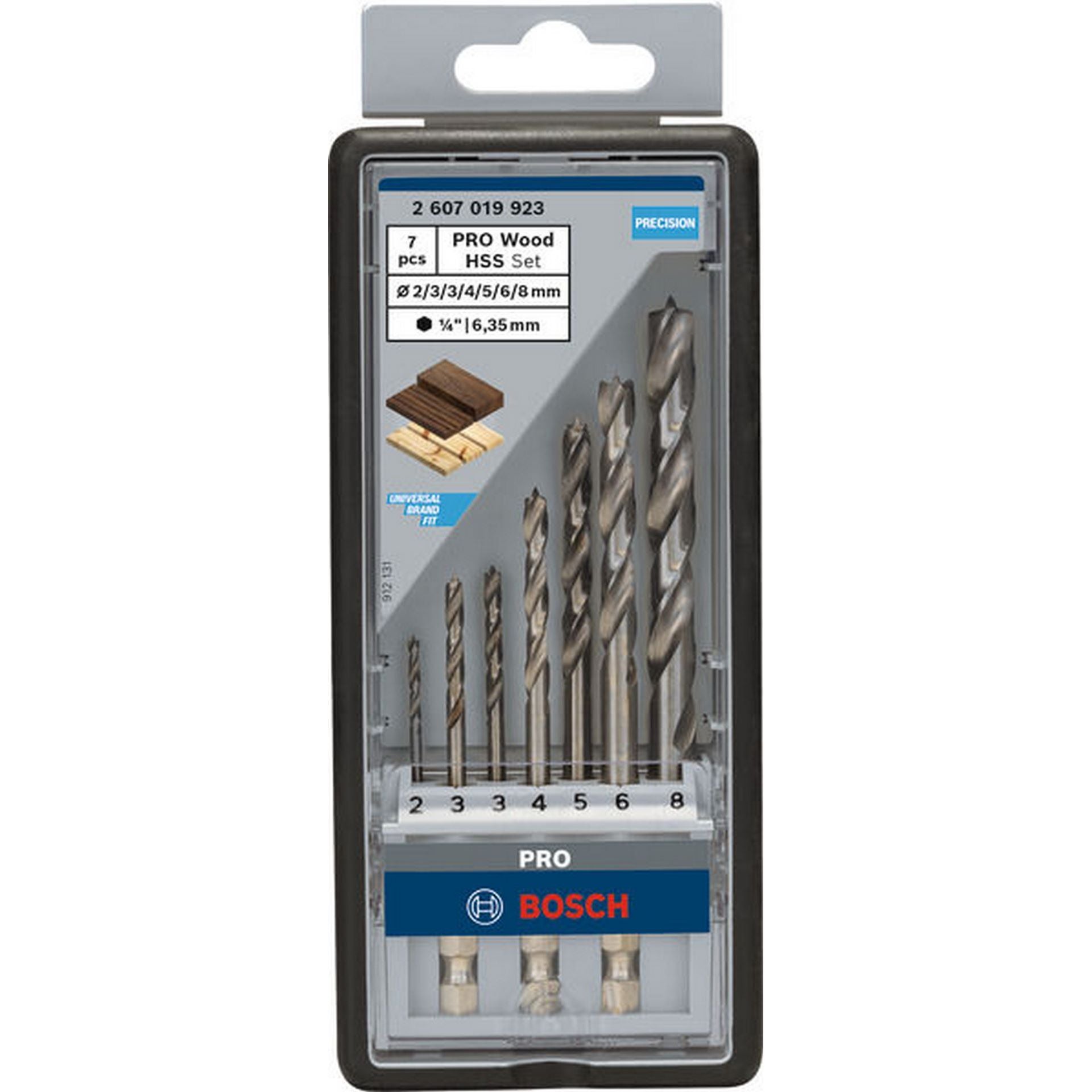 Bosch PRO Wood HSS Holzspiralbohrer Set. 7-tlg. #2607019923