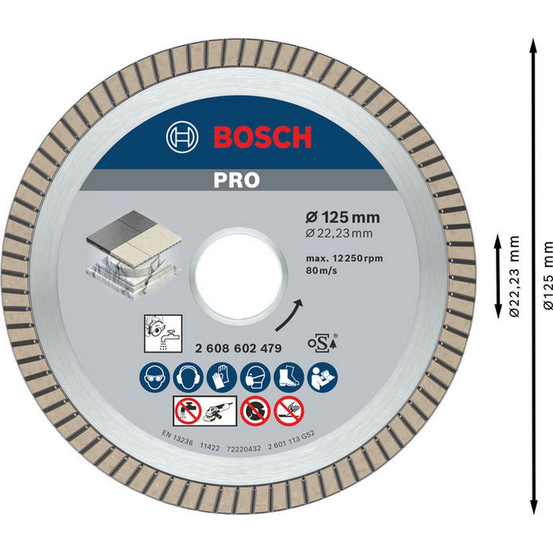 Bosch PRO Ceramic Diamanttrennscheibe, 125 x 22,23 mm #2608602479