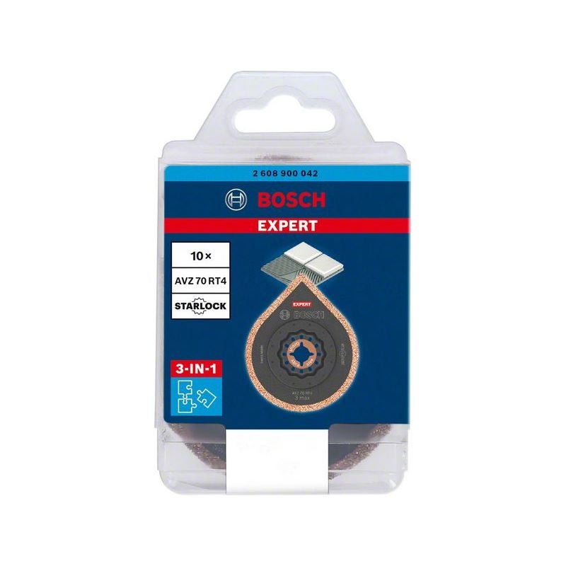 Bosch EXPERT 3 max AVZ 70 RT4 Platte zum Entfernen von Fugen, 70 mm, 10-tlg. #2608900042