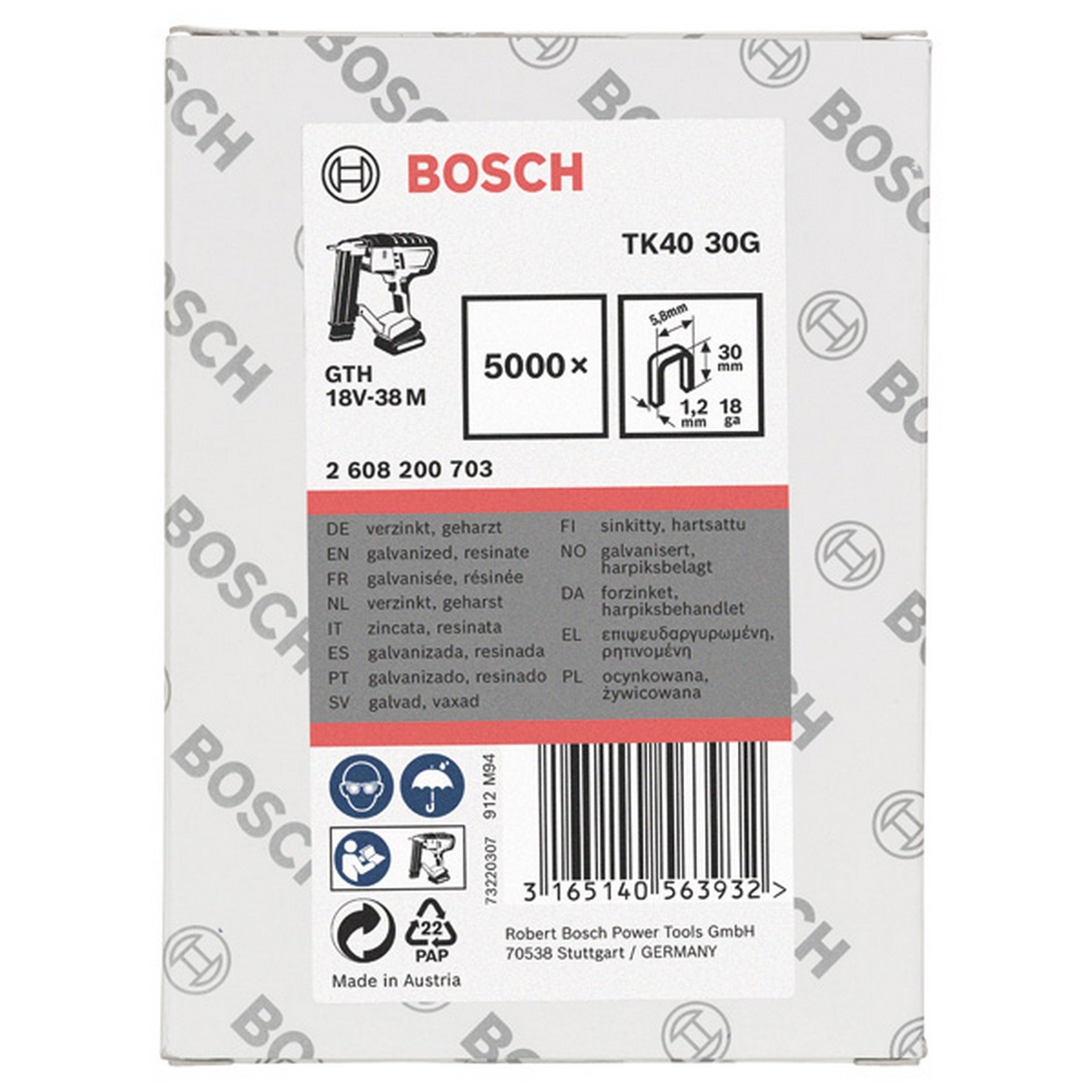 Bosch PRO NC18 Schmale Kronenklammern, 30G #2608200703