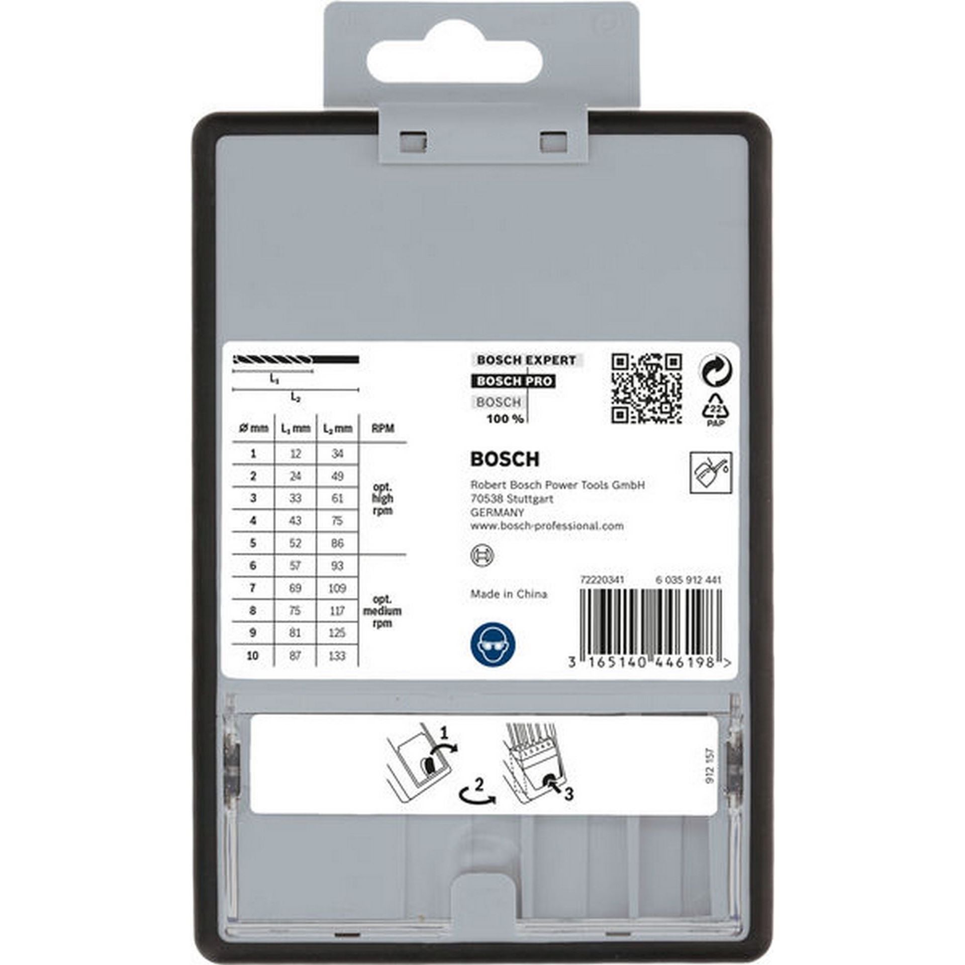 Bosch PRO Metal HSS-G Spiralbohrer Set, 10-tlg. #2607010535