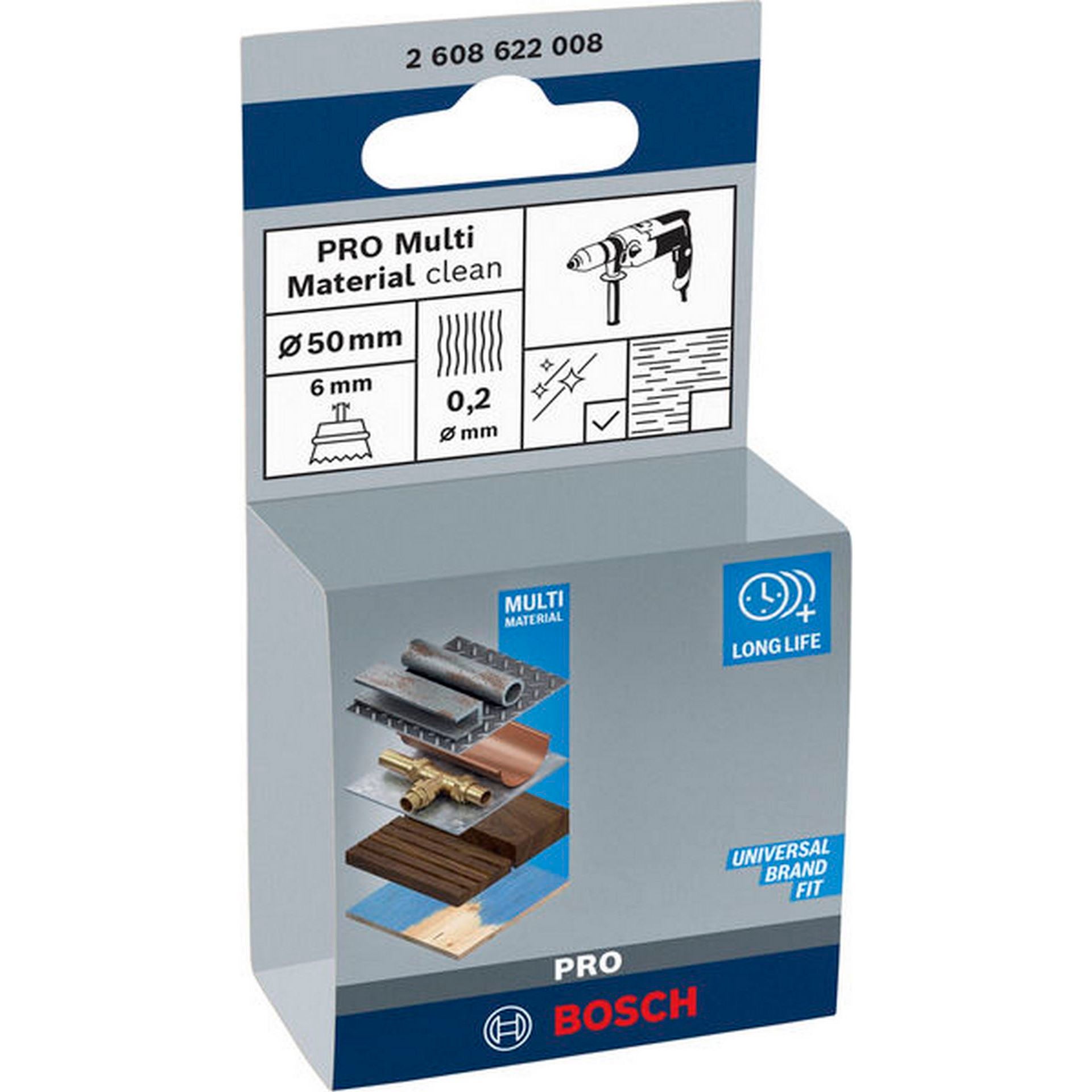 Bosch PRO Multi Material clean Topfbürste, gerader Schaft, 50 x 0,2 mm #2608622008