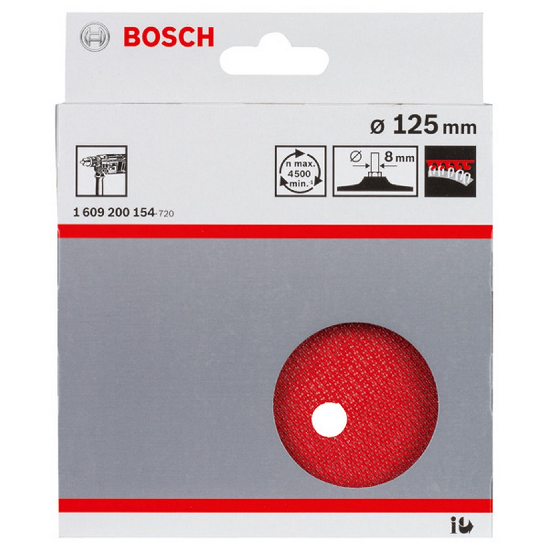 Bosch PRO Stützteller 125 x 8 mm, Klettverschluss #1609200154