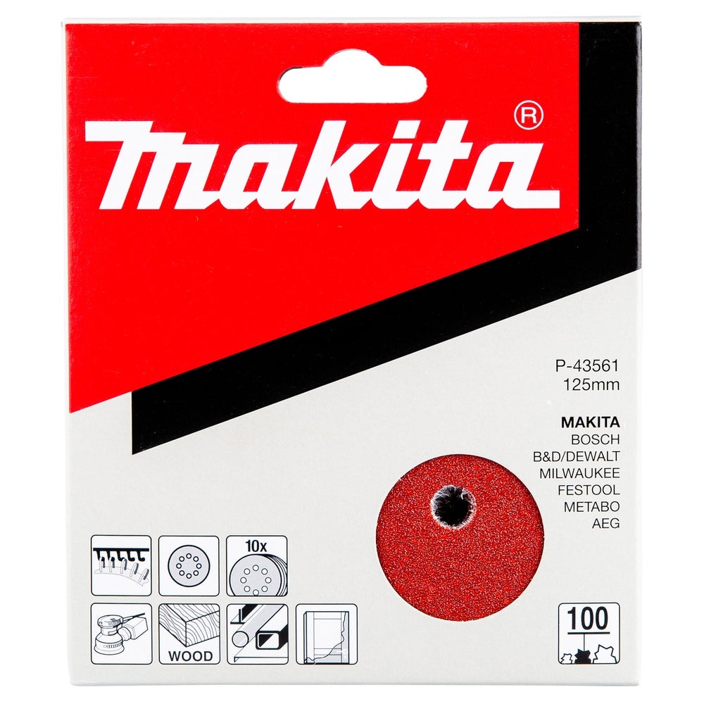 Makita Schleifpapier/Ø 125 mm/K100/10 Stk. #P-43561
