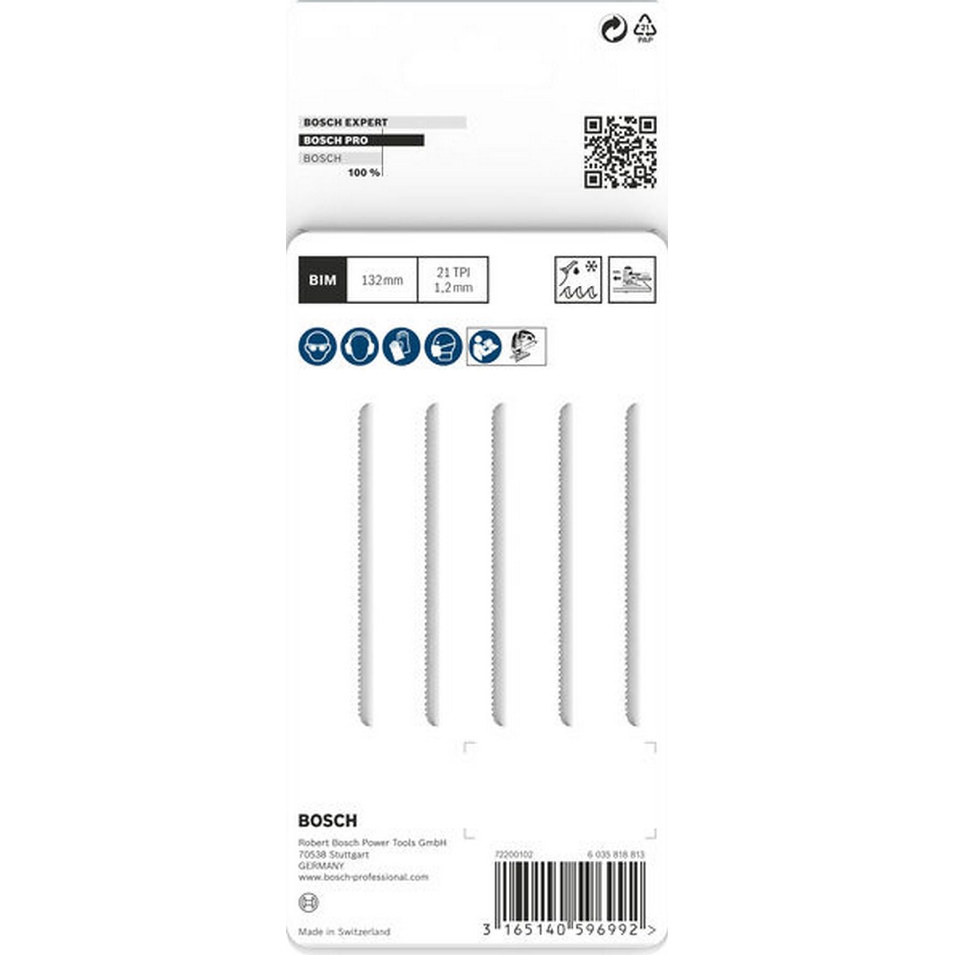 Bosch PRO Metal Pipes and Profiles T321AF Stichsägeblatt, 132 mm, 5-tlg. #2608636705
