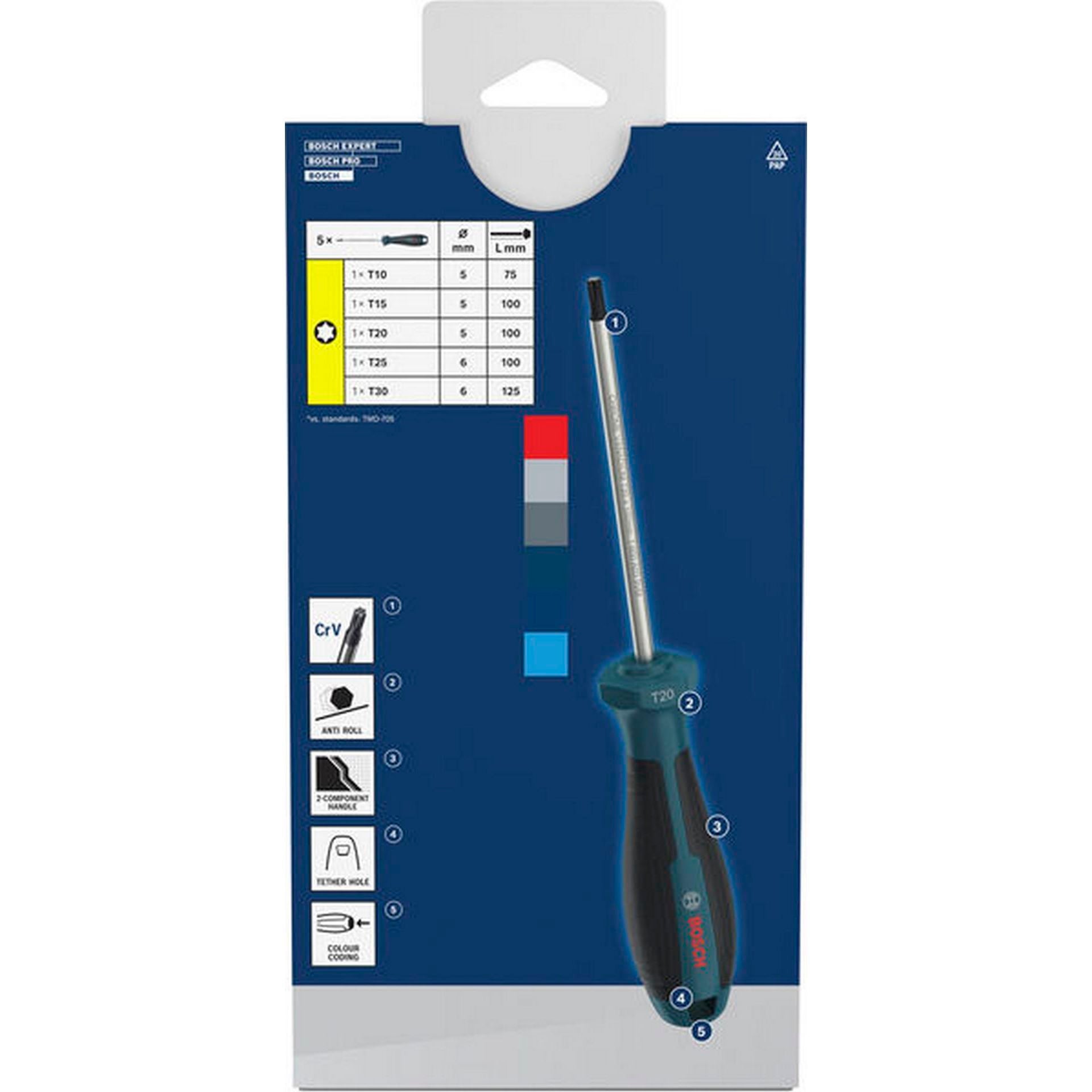 Bosch Schraubendreher-Set TX, 5-tlg. #1600A039PG