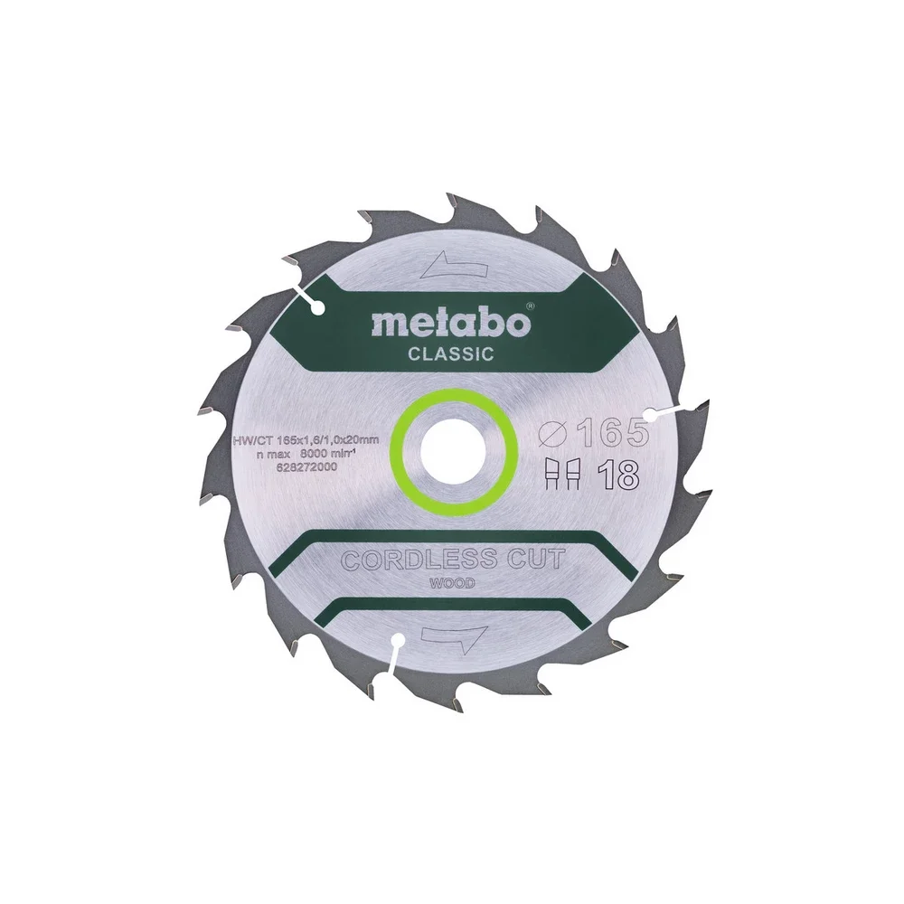 Metabo CordlessCutClassic 165x20, 18 WZ 20°