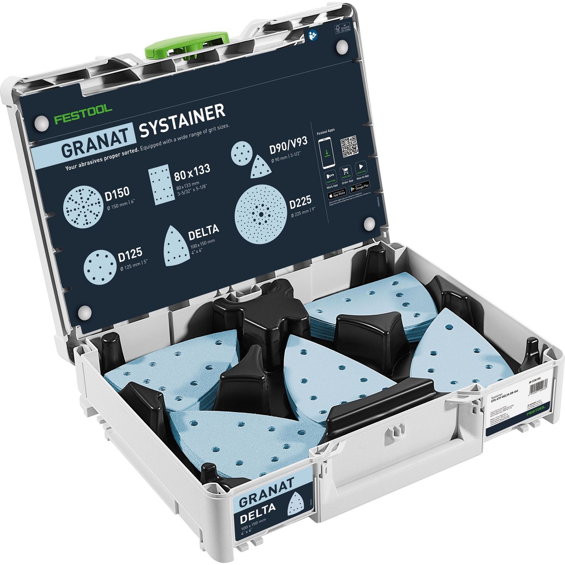 Festool Schleifmittel-Systainer³ Granat Delta GR SYS #578195