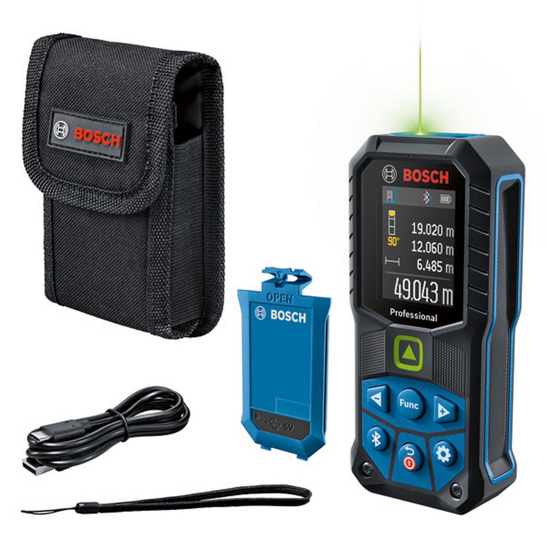 Bosch Laser-Entfernungsmesser GLM 50-27 CG, BA 3.7V 1.0Ah A + USB-C®-Kabel #0601072U01