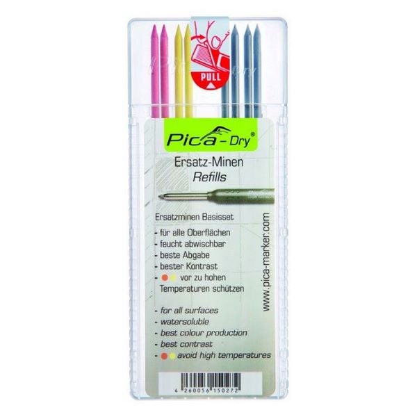 Pica DRY Minen-Set Basis (Set Inhalt 8 Stk. 2 x rot, 2 x gelb, 4 x schwarz) #4020