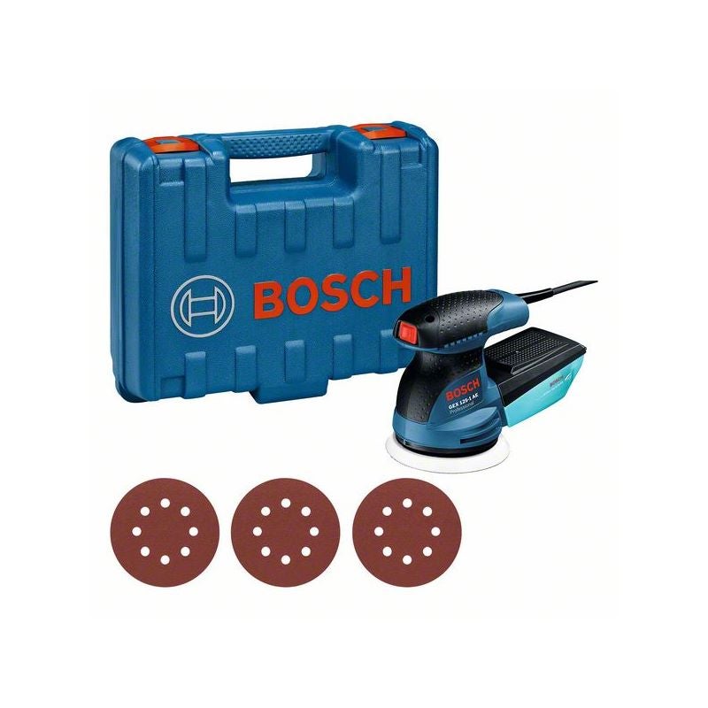 Bosch Exzenterschleifer GEX 125-1 AE, mit 3 x Schleifblatt C470, im Handwerkerkoffer #0601387504