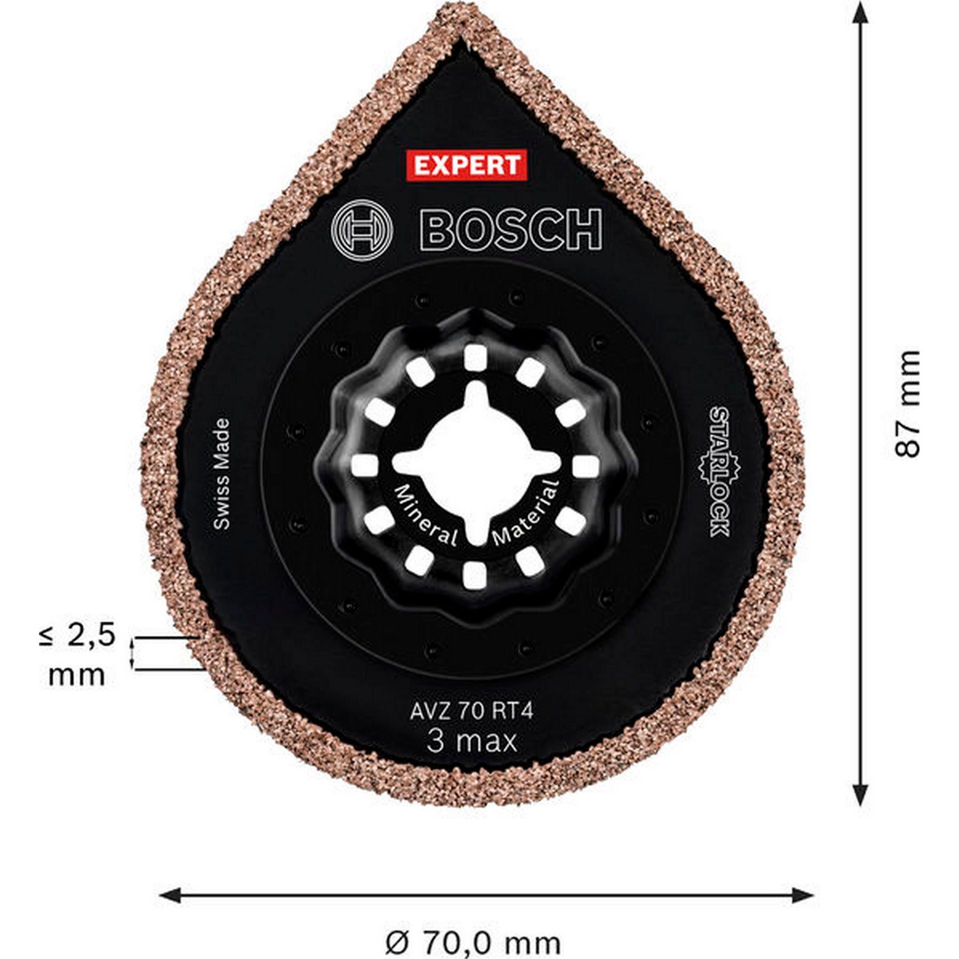 Bosch EXPERT 3 max AVZ 70 RT4 Platte zum Entfernen von Fugen, 70 mm, 10-tlg. #2608900042