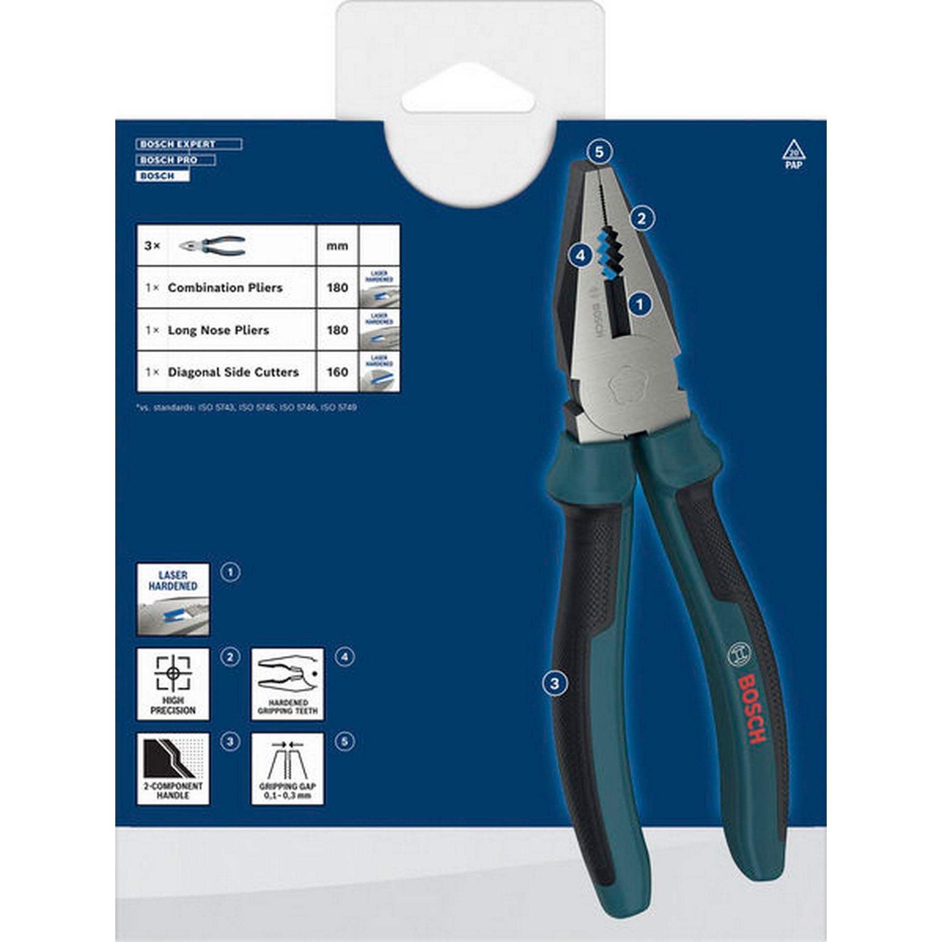 Bosch Zangen-Set, Mehrkomponentengriffe, 3-tlg. #1600A039RF