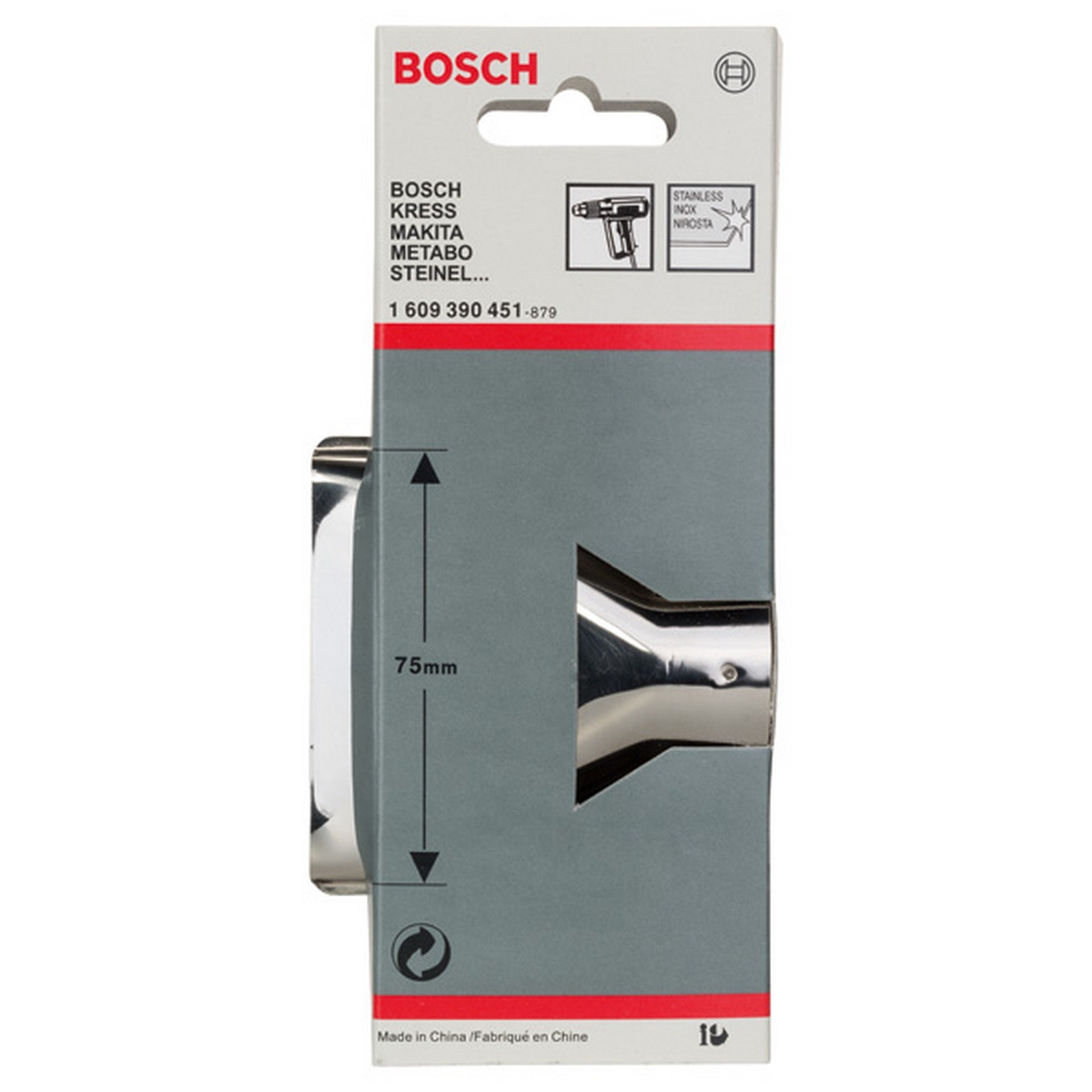 Bosch Flächendüse, 75 mm, 33,5 mm, Düse für Bosch-Heißluftgebläse #1609390451