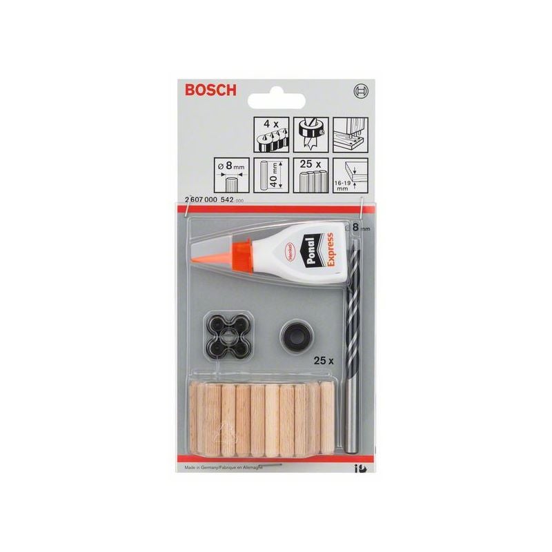 Bosch 32-tlg. Holzdübel-Set, 8 mm #2607000542