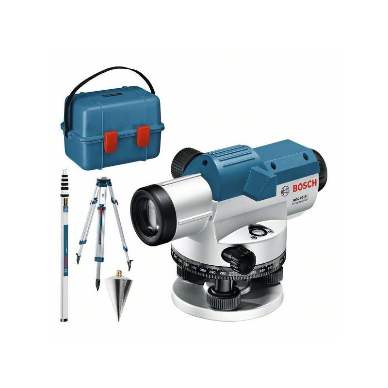 Bosch Optisches Nivelliergerät GOL 20 G, mit Baustativ BT160, Messstab GR 500 #0601068403