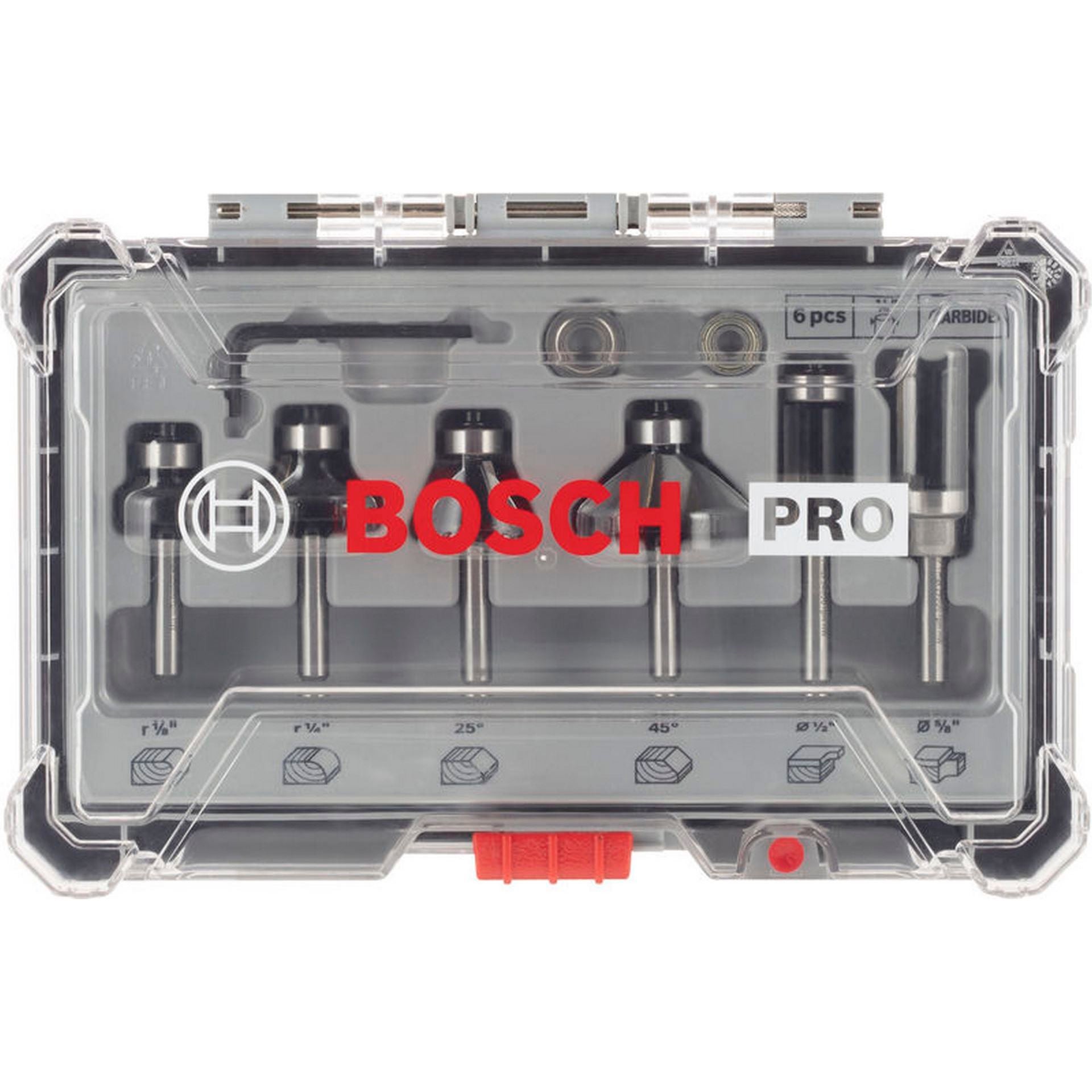 Bosch PRO Kantenfräser-Set, Schaft 1/4", 6-tlg. #2607017470