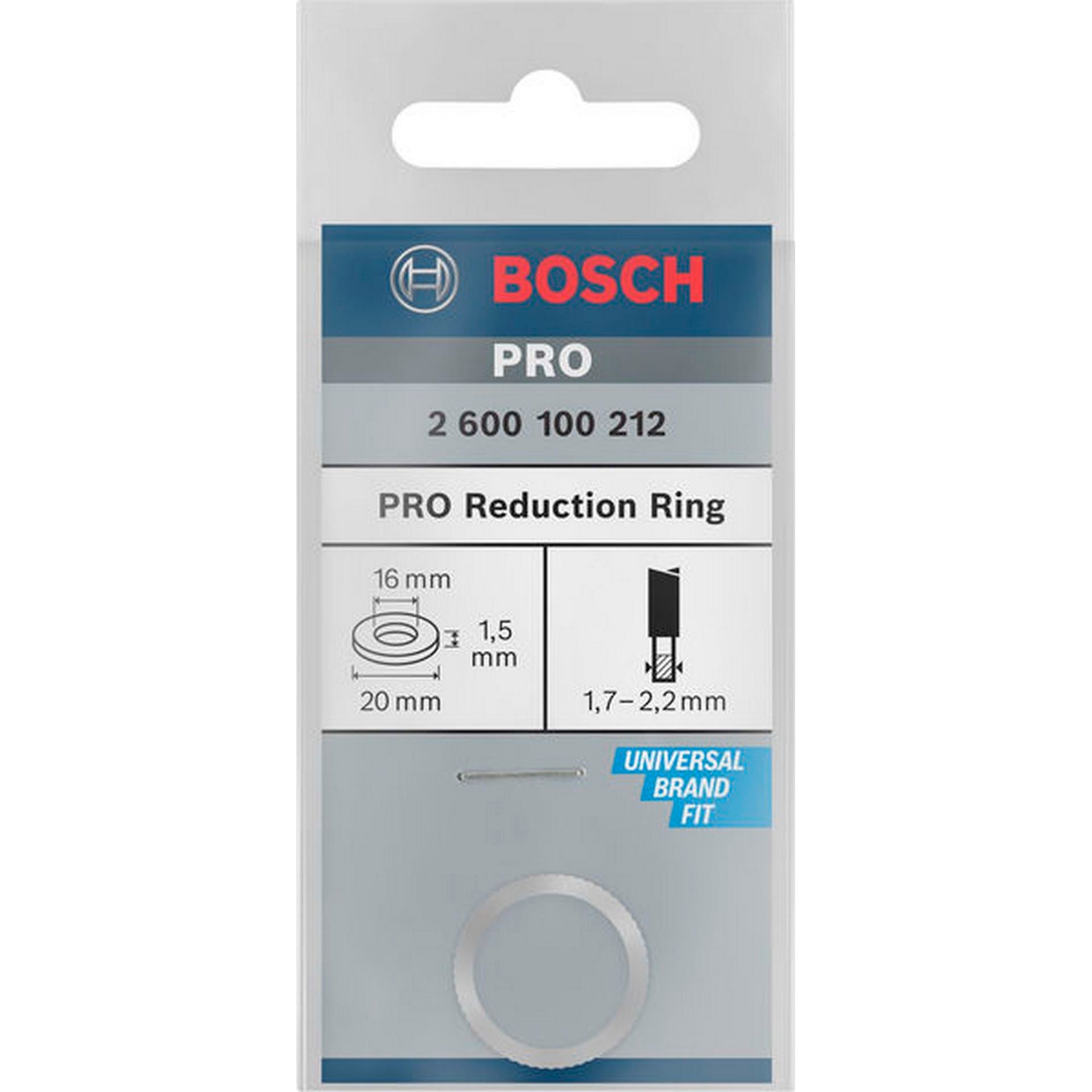 Bosch Reduzierring für PRO Kreissägeblatt, 20 x 1,5 x 16 mm #2600100212