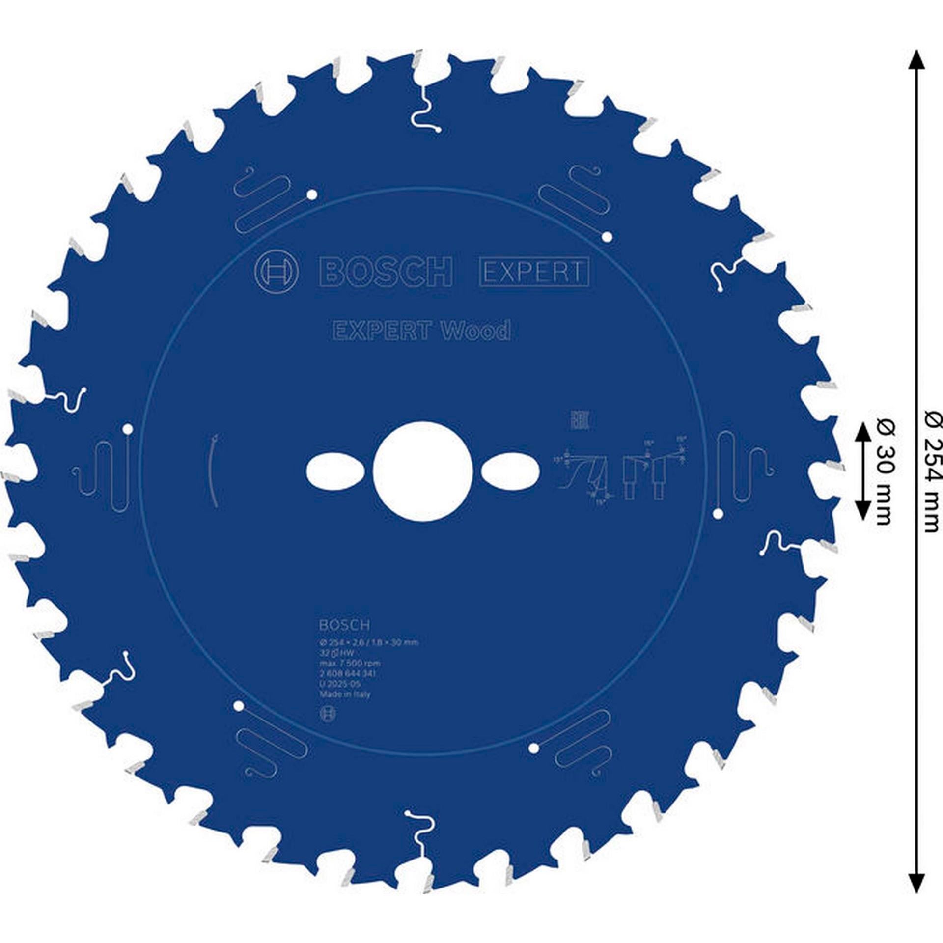 Bosch EXPERT Wood Kreissägeblatt, 254x2,6/1,8x30 mm, Z32 #2608644341