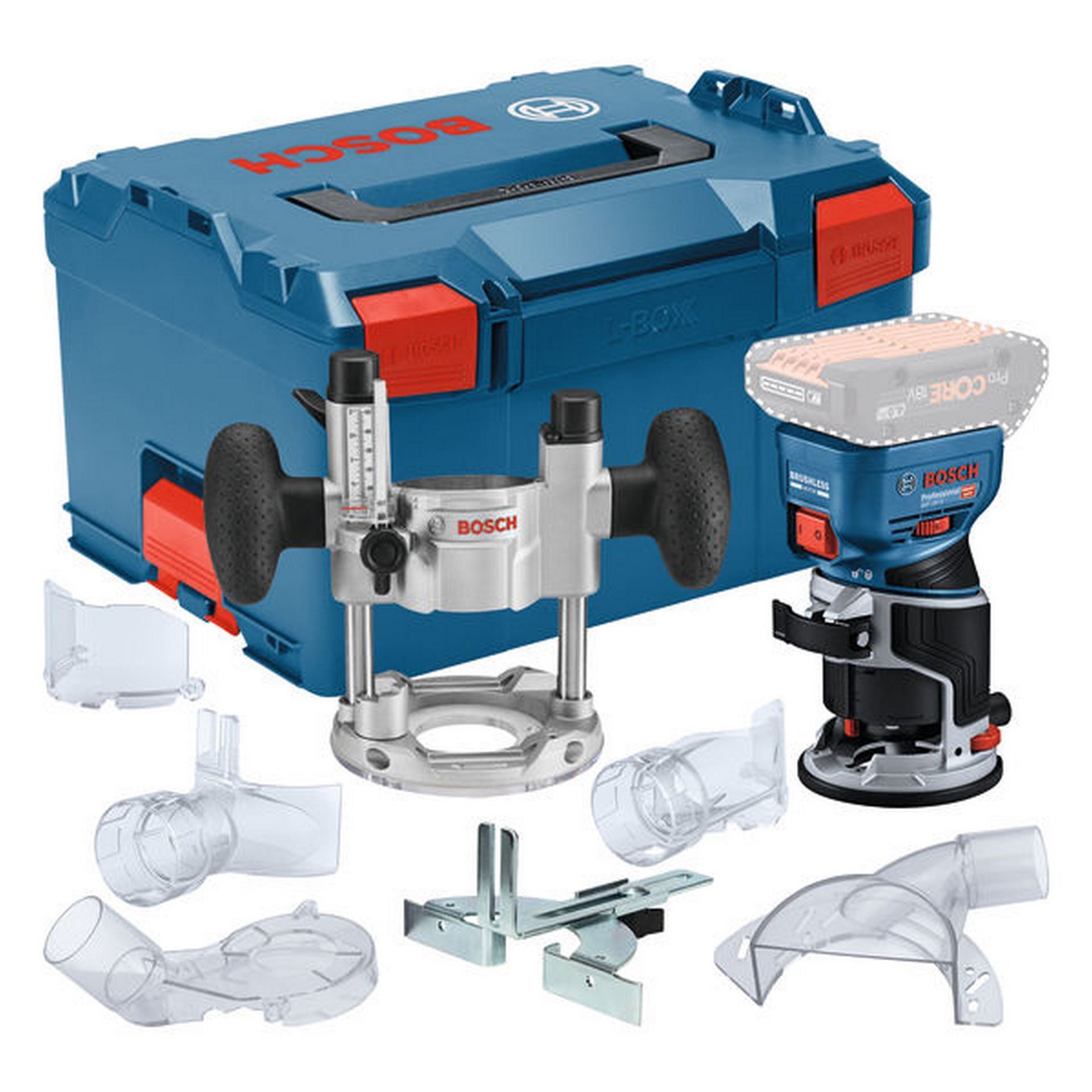 Bosch Akku-Kantenfräse GKF 18V-8, Taucheinheit TE 600 in L-BOXX 238 #06016C2003