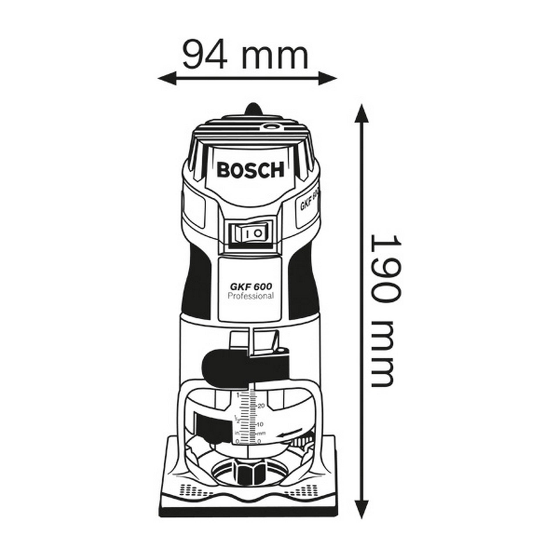Bosch Kantenfräse GKF 600 im Handwerkerkoffer #060160A100