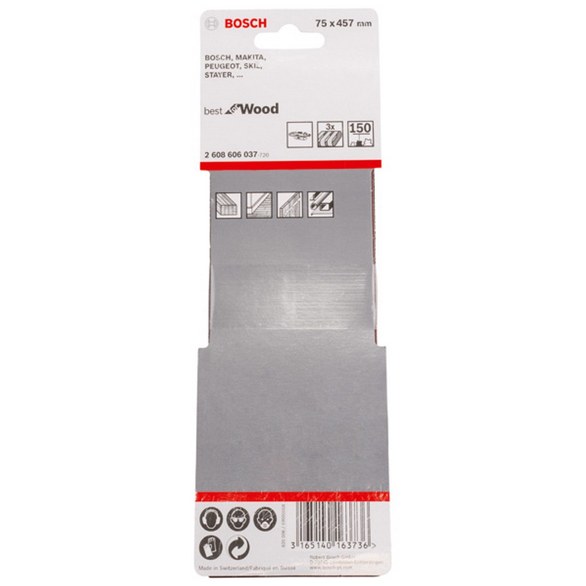 Bosch PRO X440 Schleifband, 75 x 457 mm, G150, 3-tlg. #2608606037
