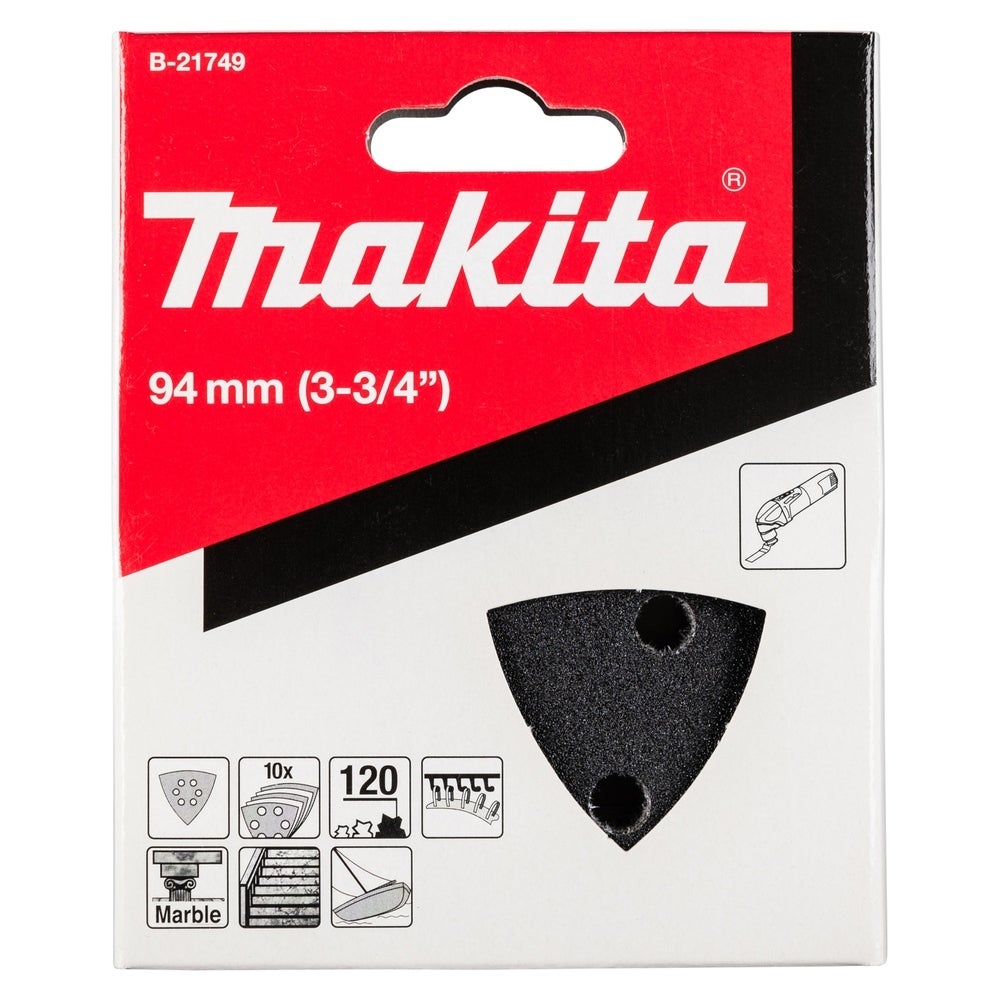 Makita 10 Stk. Schleifpapier Deltoid, 94 mm, K120 #B-21749