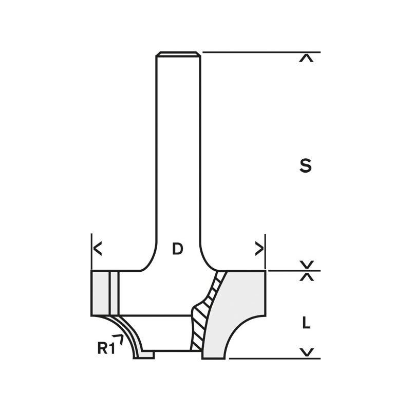 Bosch PRO Abrundfräser, R 6,3 mm, S 8 mm #2608628355
