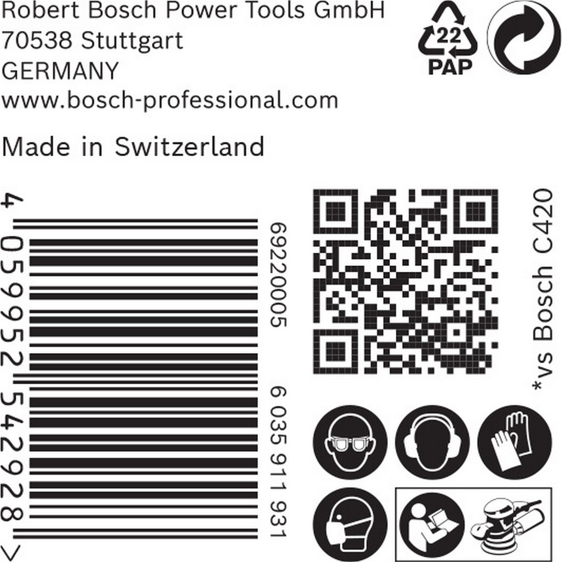 Bosch EXPERT C470 Schleifblatt, 125mm, K120, keine Löcher, 50-tlg. #2608900954