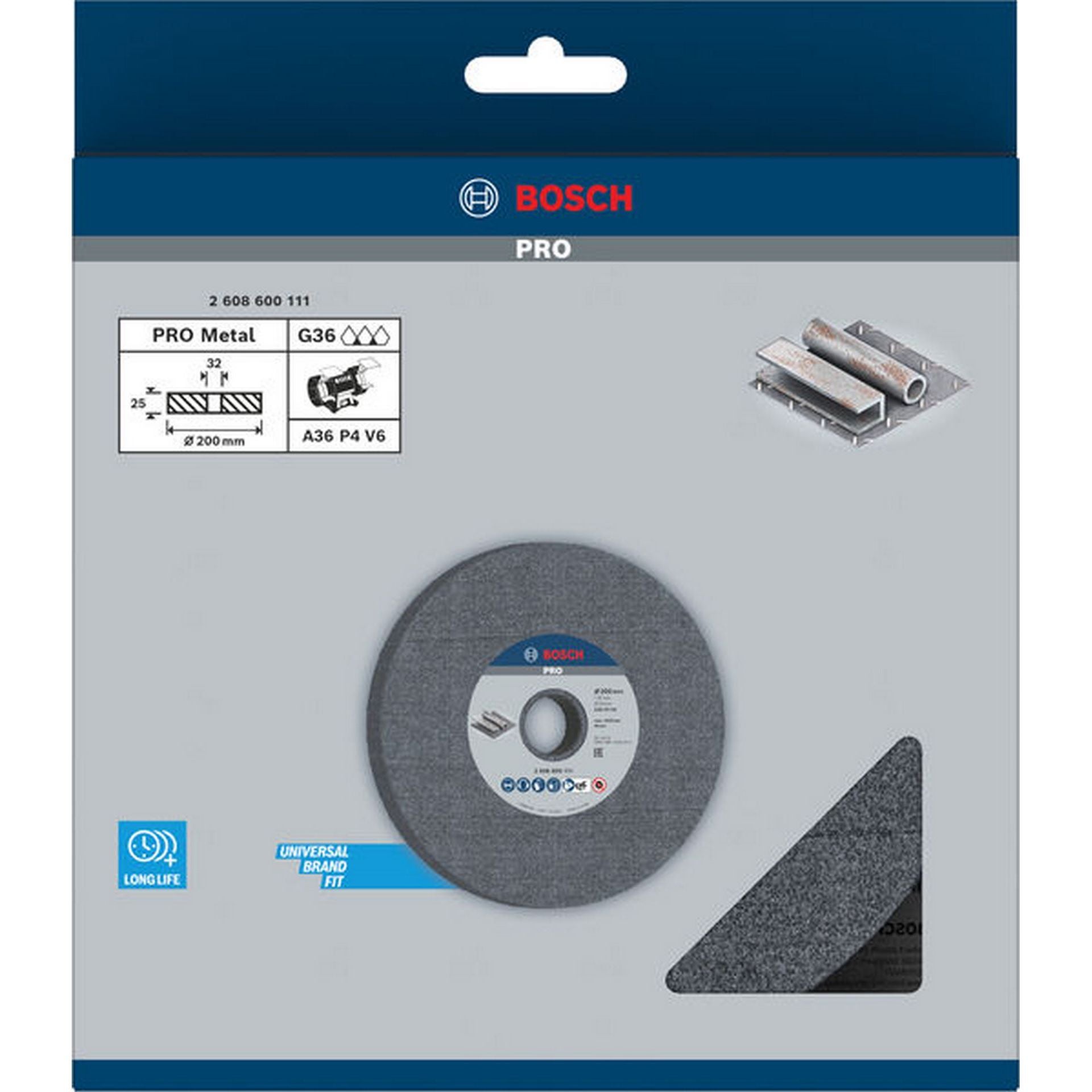 Bosch PRO Metal Schleifscheibe, 200 x 25 x 32 mm, G36 #2608600111