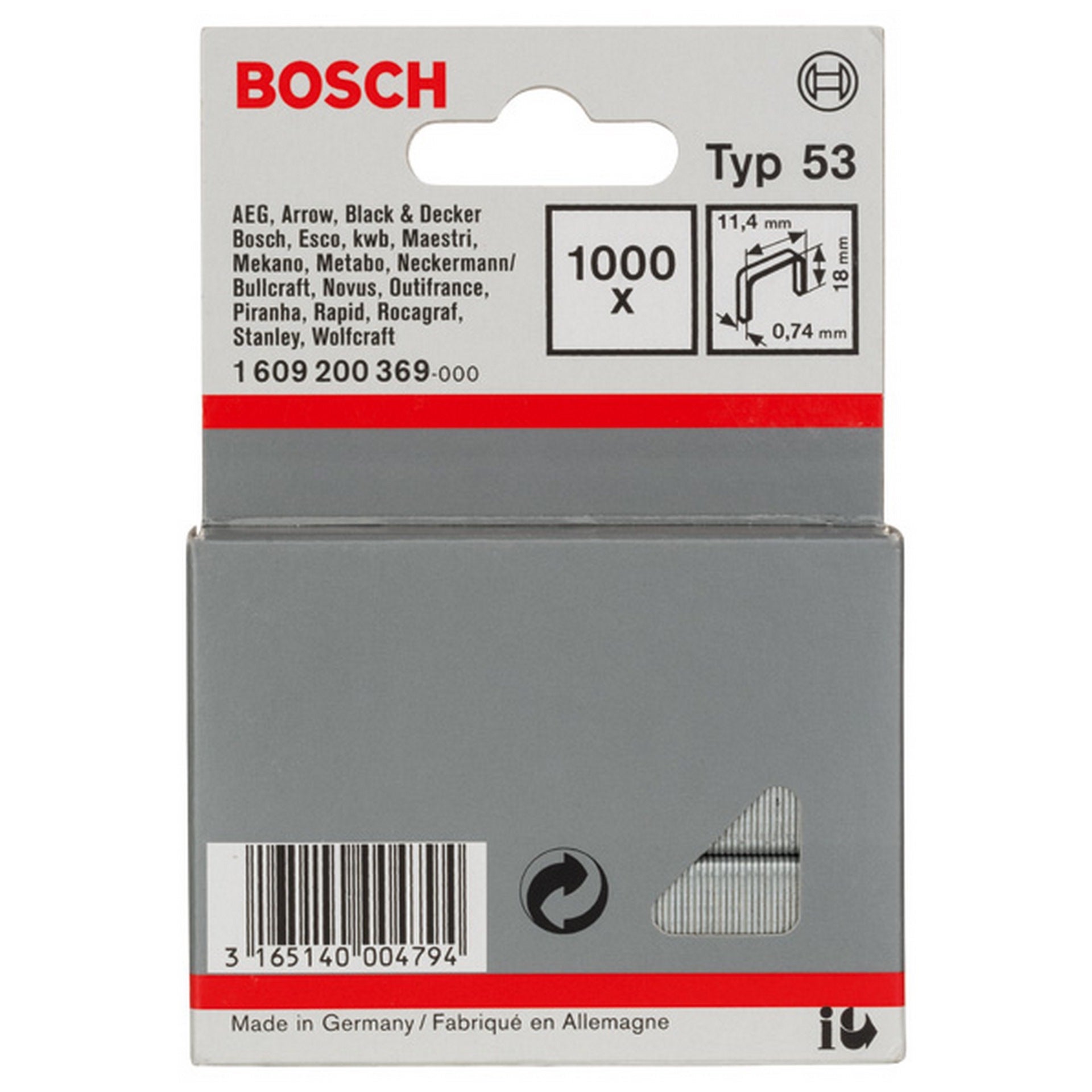 Bosch Feindrahtklammern, Typ 53/18 #1609200369