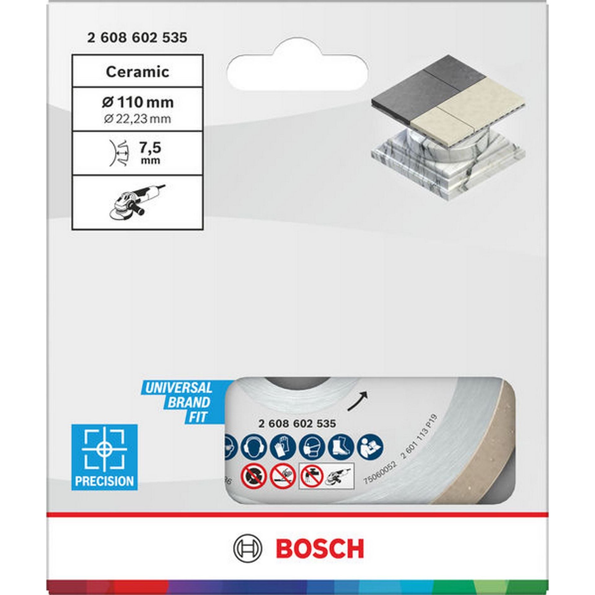 Bosch Ceramic Trennscheibe, 110 x 7,5 mm, Bohrung 22,23 mm #2608602535