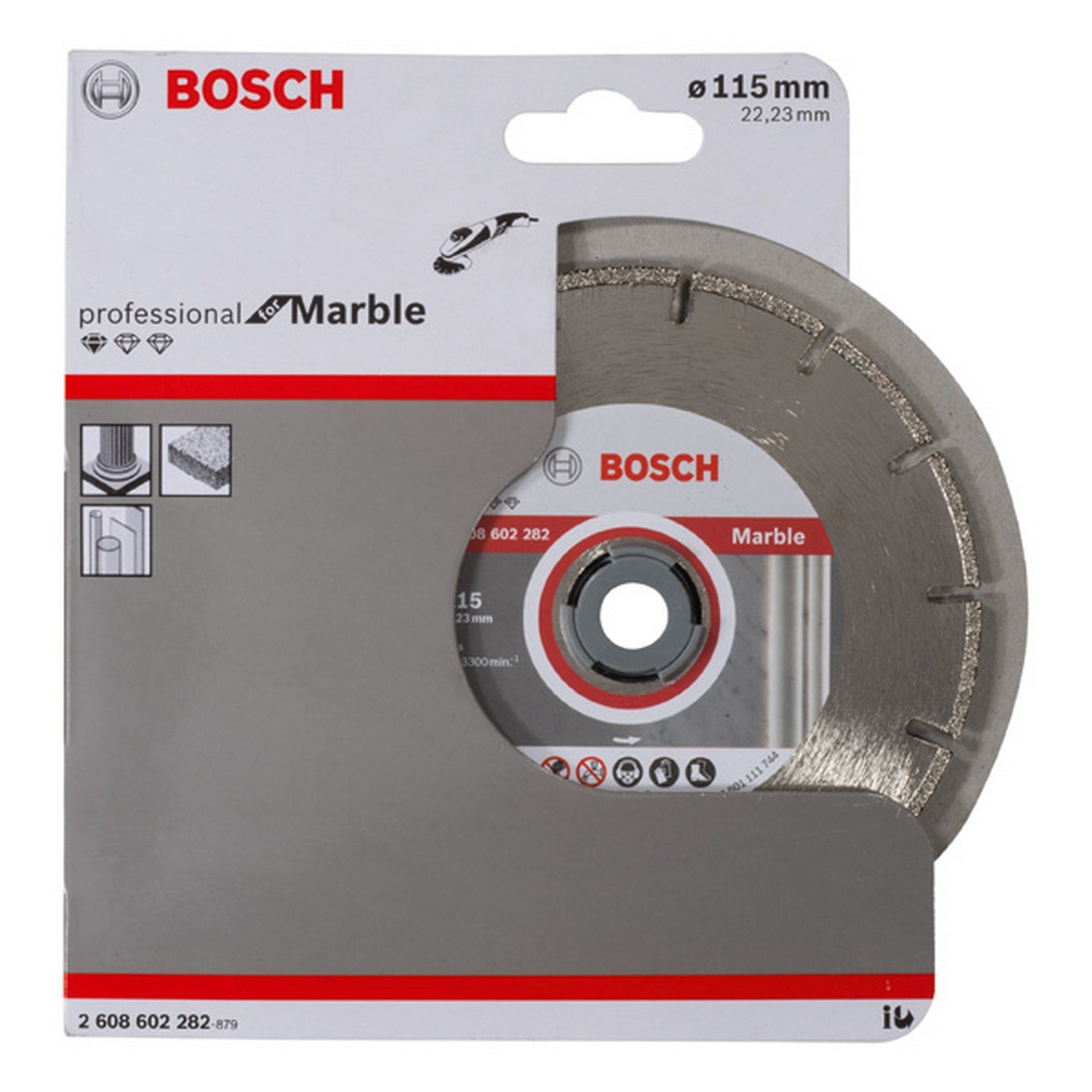 Bosch Diamanttrennscheibe Standard for Marble, 115 x 22,23 x 2,2 x 3 mm #2608602282