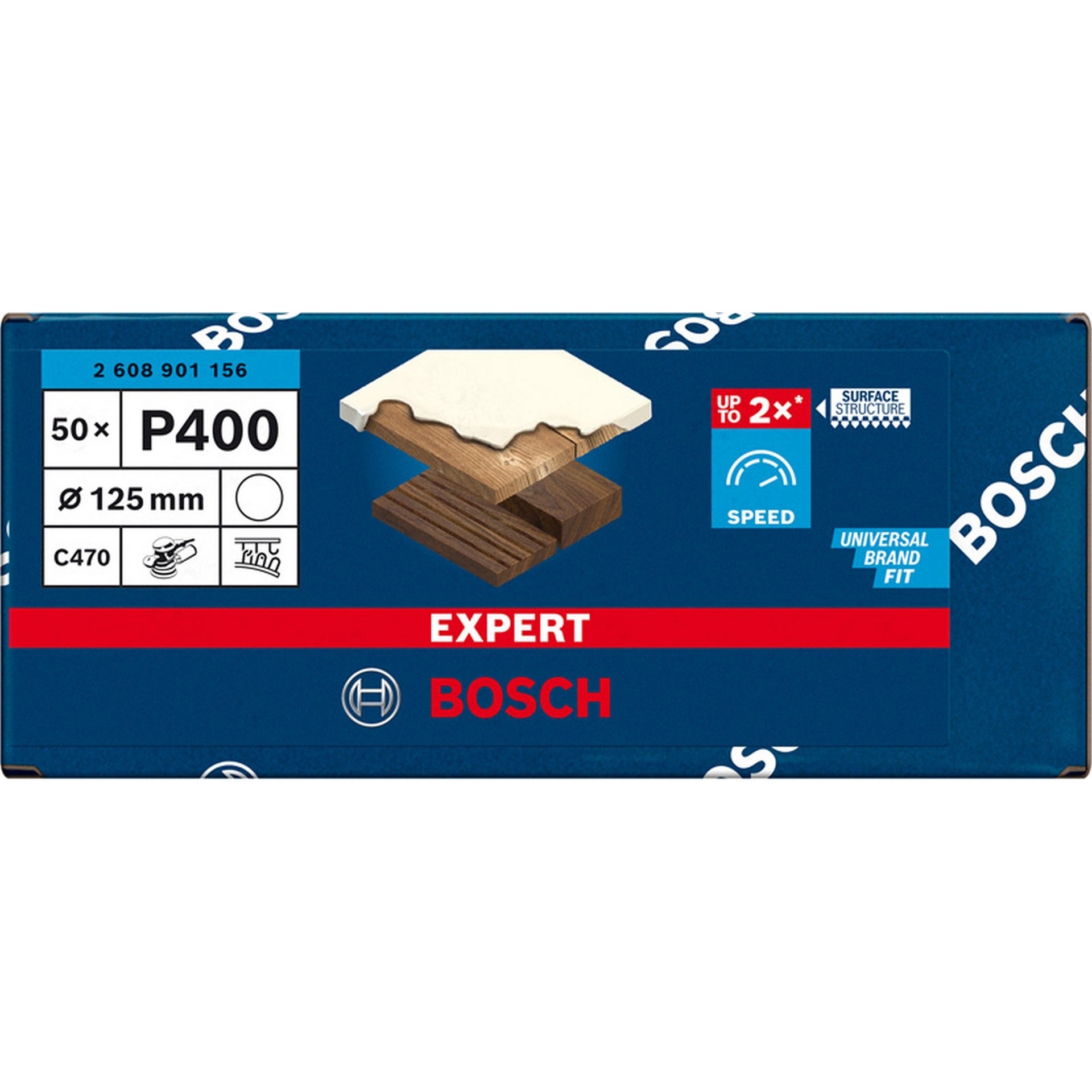 Bosch EXPERT C470 Schleifscheibe, 125mm, K400, keine Löcher, 50-tlg. #2608901156