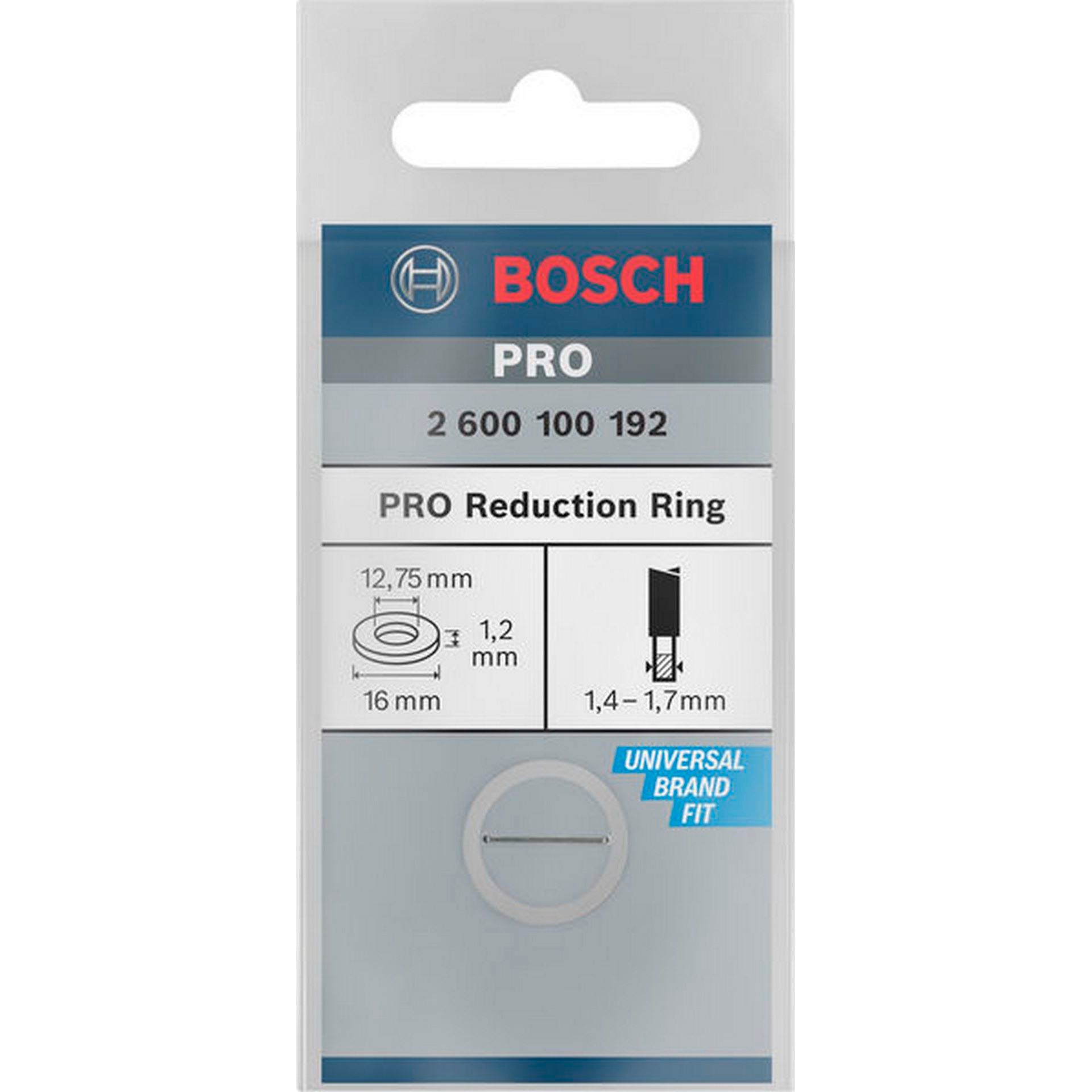 Bosch Reduzierring für PRO Kreissägeblatt, 16 x 1,2 x 12,75 mm #2600100192