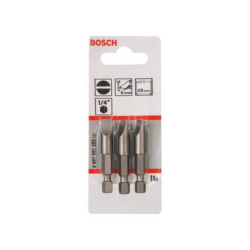 Bosch Schrauberbit Extra-Hart S 1,2 x 8,0, 49 mm, 3er-Pack #2607001485