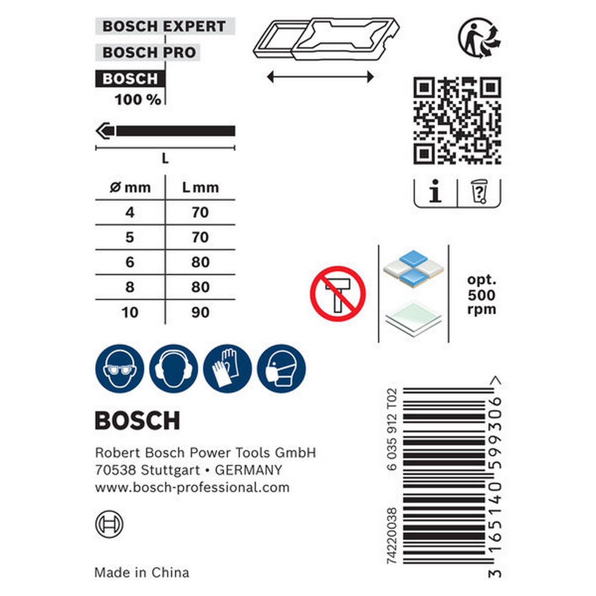 Bosch CYL-9 Ceramic Fliesenbohrer Set, 4/5/6/8/10 mm, 5-tlg. #2608587169