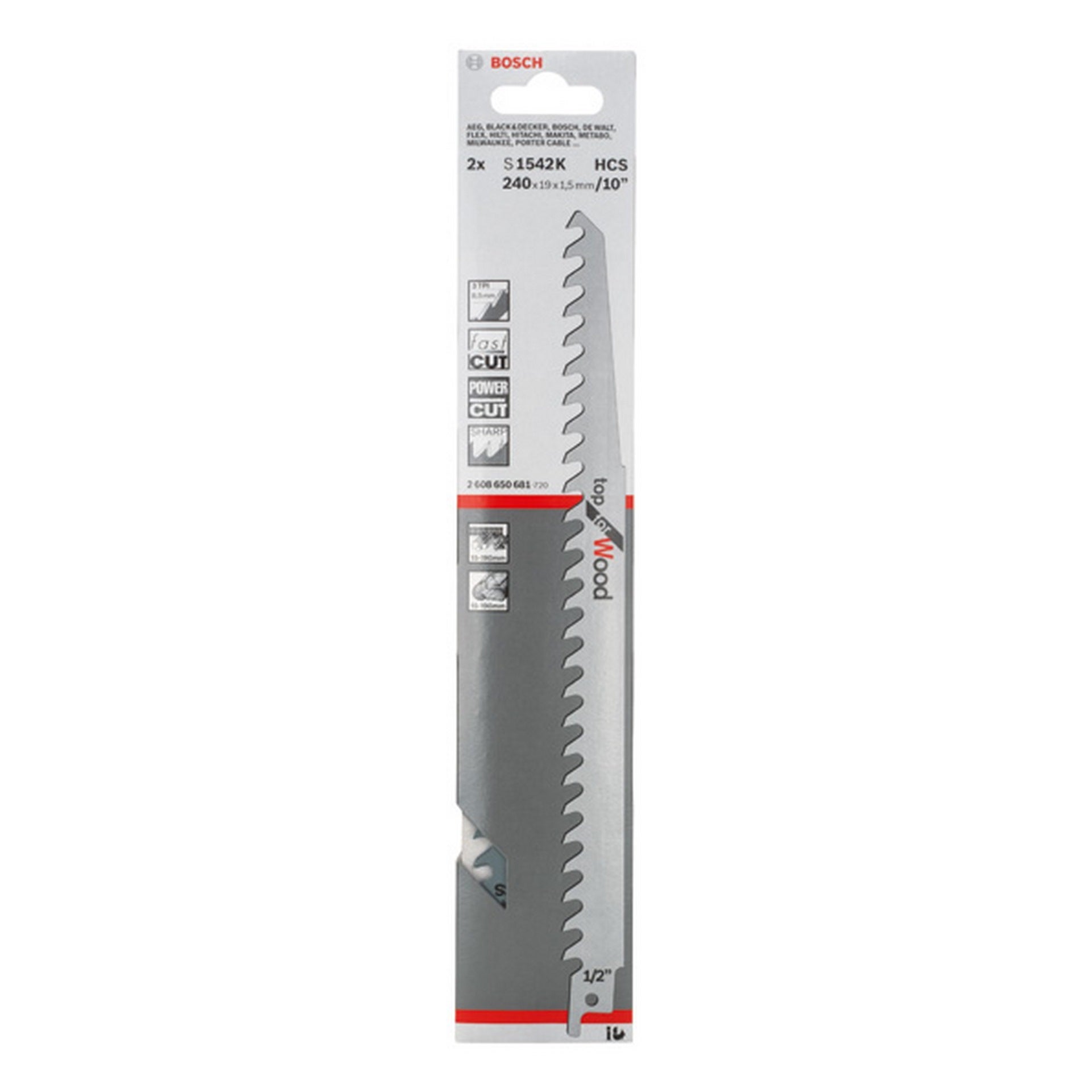 Bosch Säbelsägeblatt S 1542 K, Top for Wood, 2er-Pack #2608650681