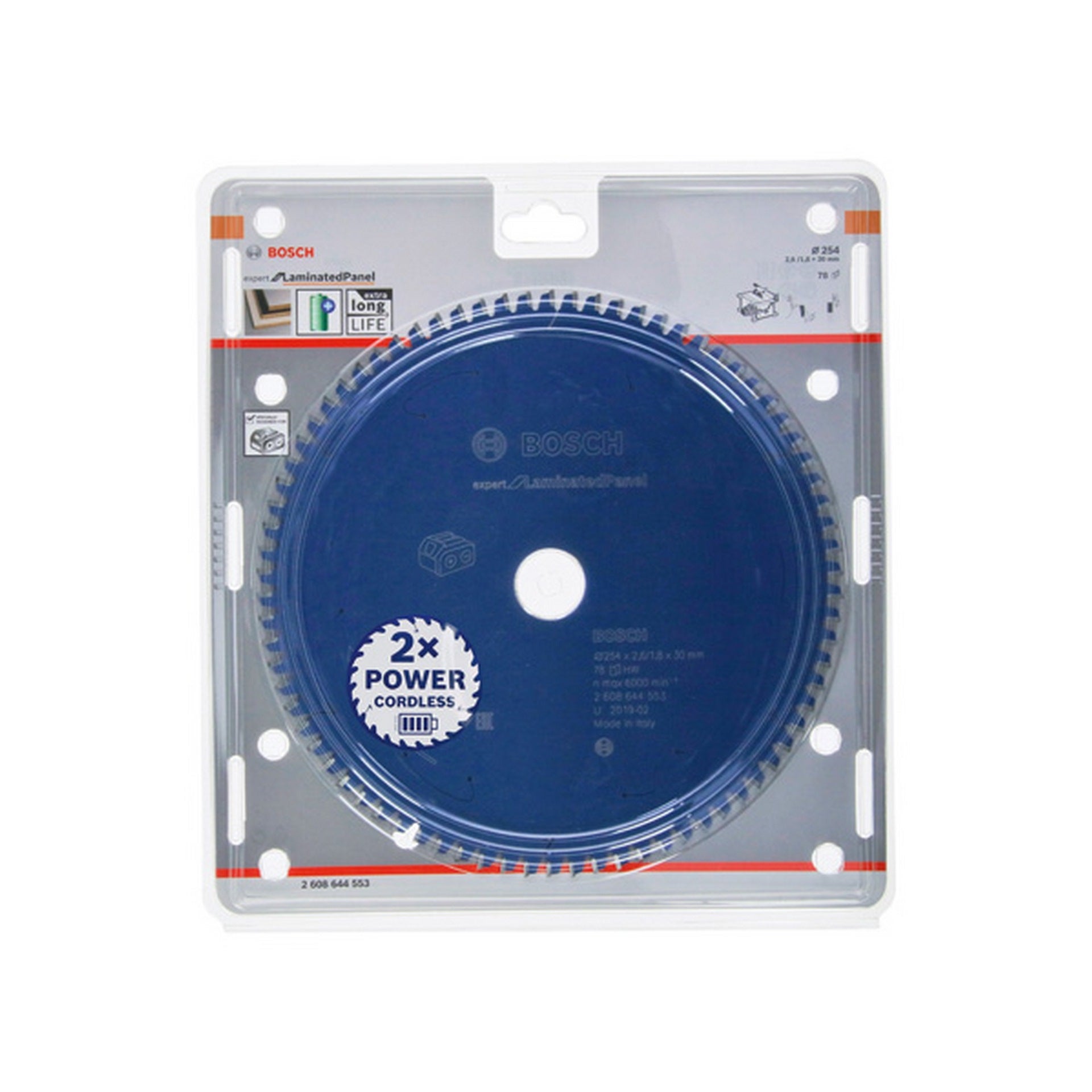Bosch Kreissägeblatt für Akkusägen Expert for Laminated Panel, 254 x 2,6/1,8 x 30, Z78 #2608644553