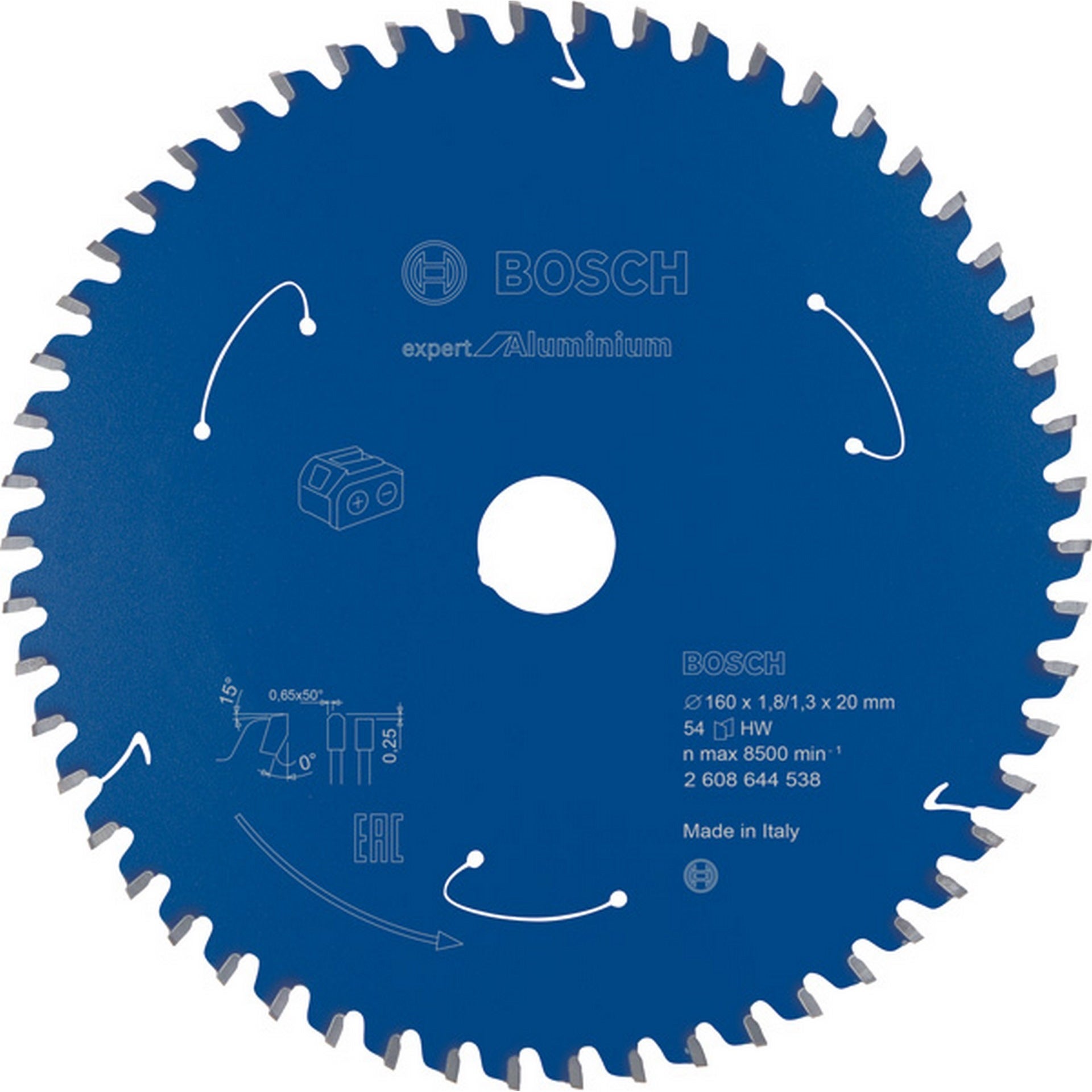 Bosch Kreissägeblatt für Akkusägen Expert for Aluminium, 160 x 1,8/1,3 x 20, 54 Zähne #2608644538