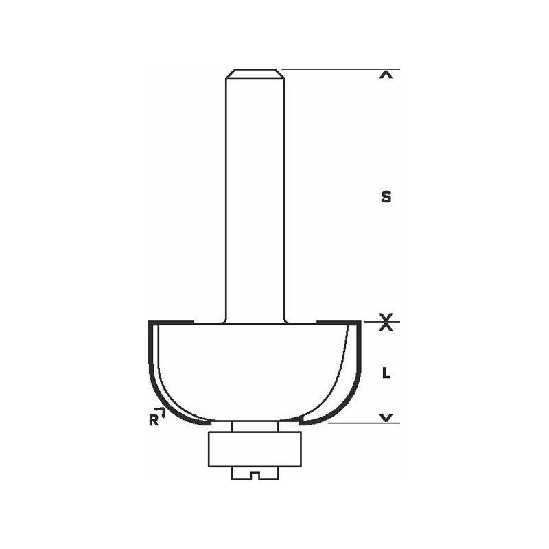 Bosch PRO Hohlkehlfräser, R 12 mm, S 8 mm #2608628365