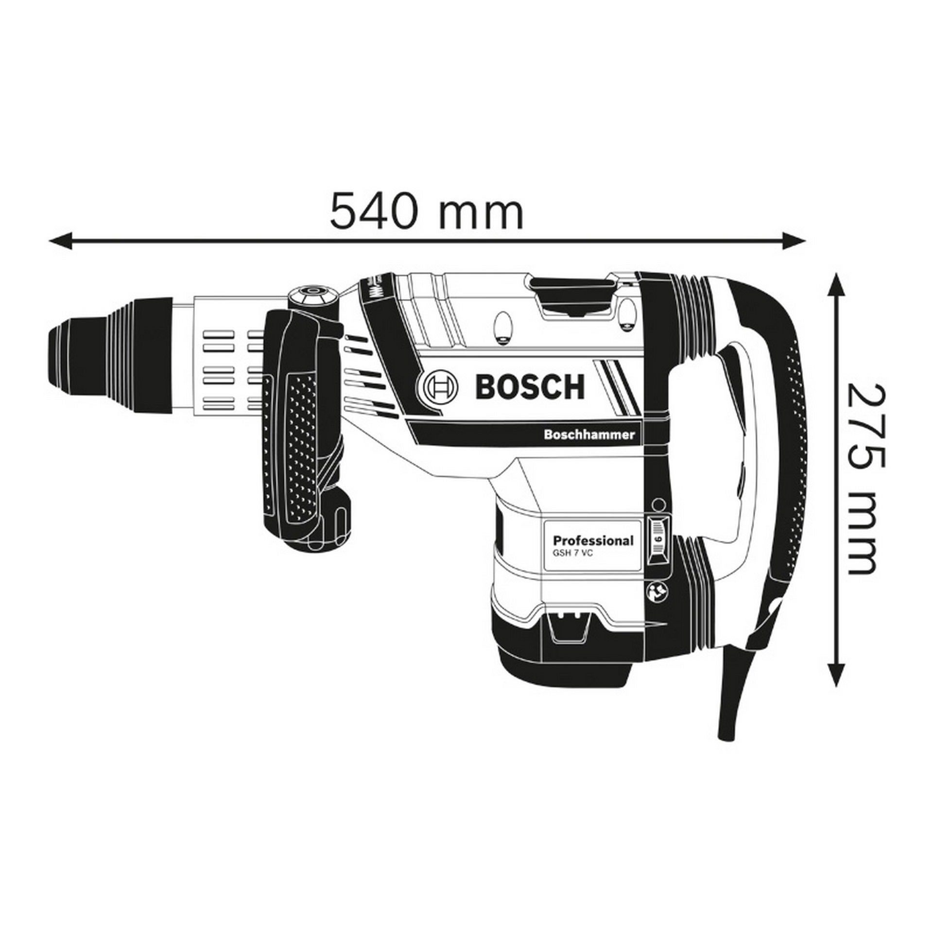 Bosch Schlaghammer mit SDS max GSH 7 VC im Handwerkerkoffer #0611322000