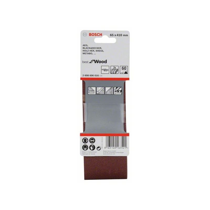 Bosch PRO X440 Schleifband, 65 x 410 mm, G60, 3-tlg. #2608606016